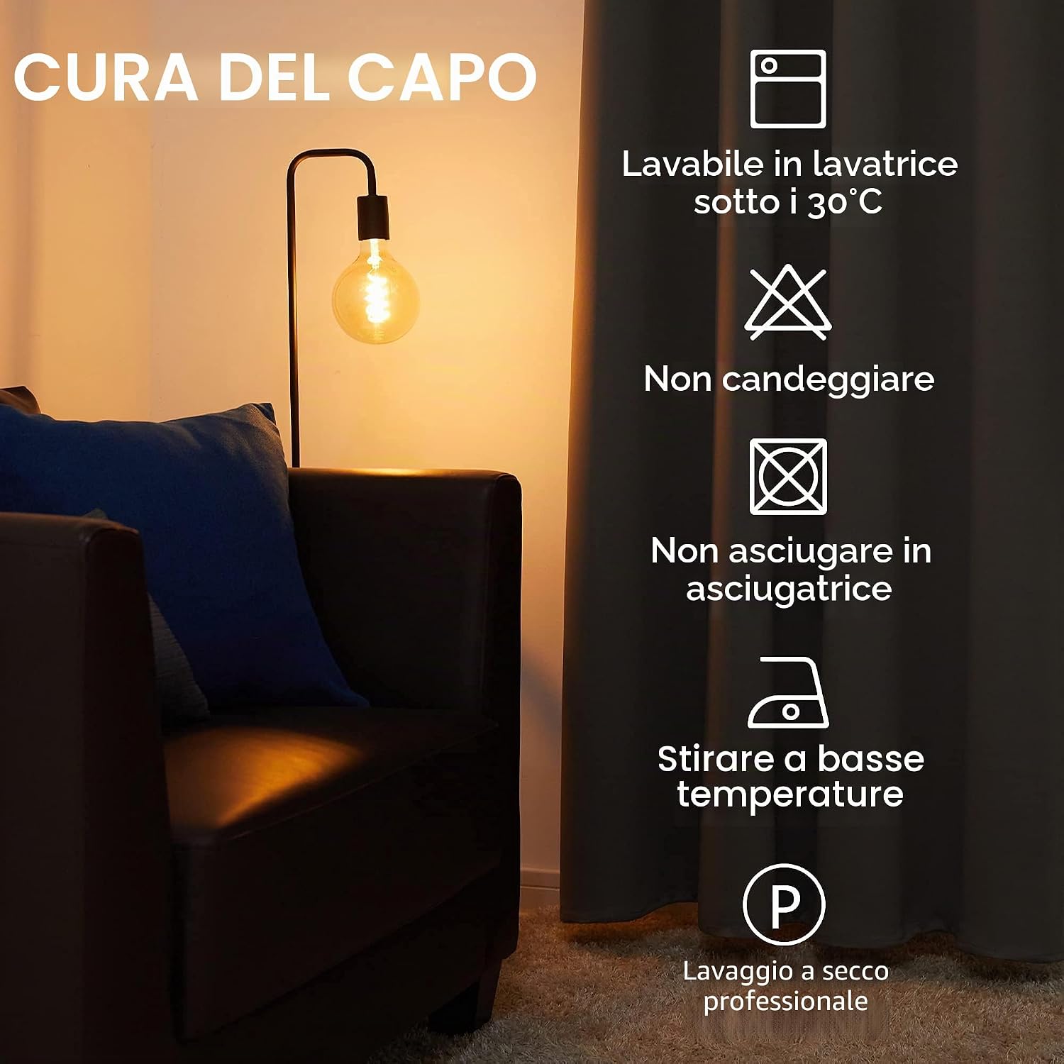 Detalle de Deconovo Tende Oscuranti per Interni, 2 pezzi, 132x214 cm, Blu Navy