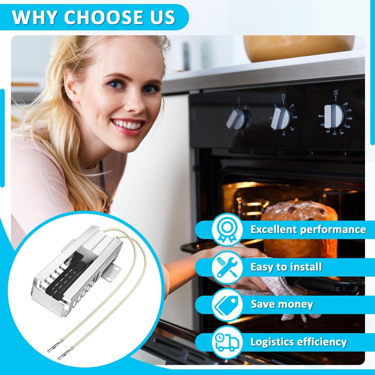 Detalle de JIYIZO Gas Oven Igniter 41-216