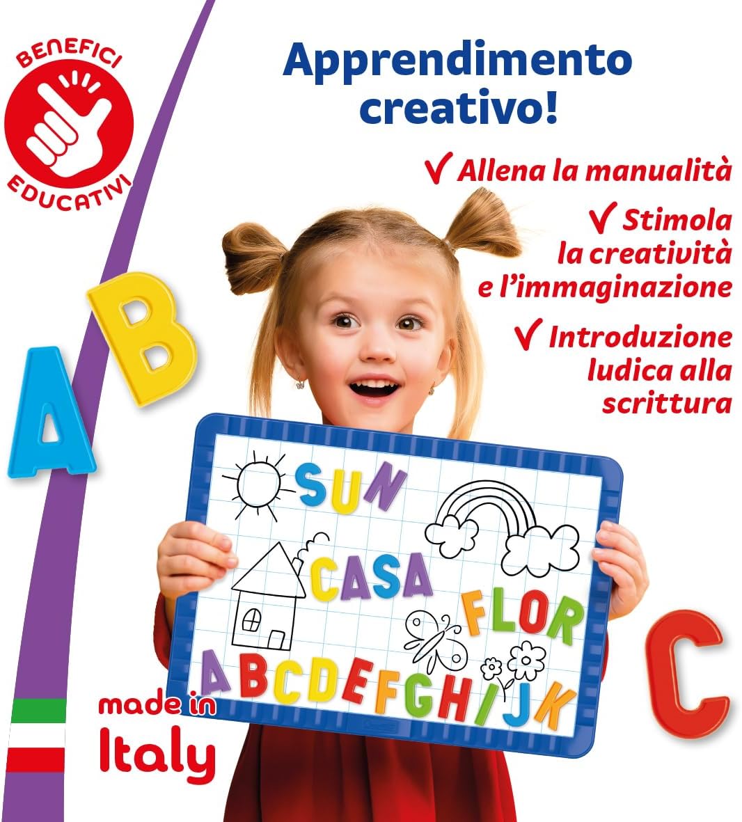 Thumbnail 6 de Quercetti Magnetino Letters Basic: lavagna magnetica con 48 lettere colorate per imparare l’alfabeto