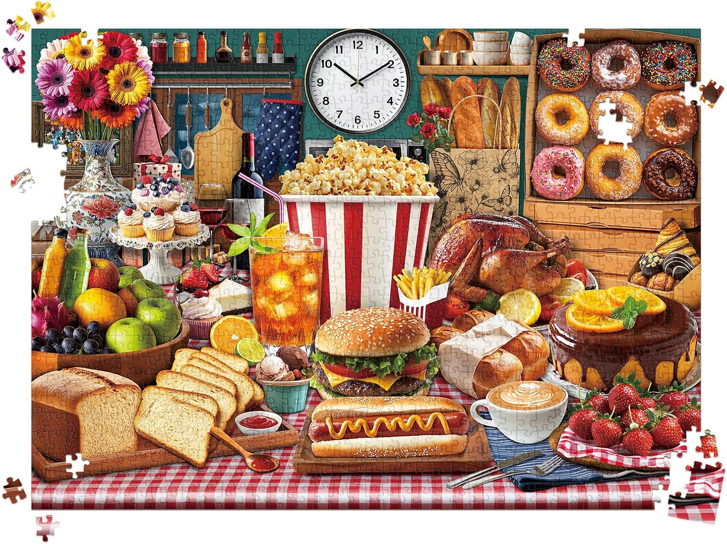 Thumbnail 4 de HUADADA 1000 Piece Food Feast Puzzle