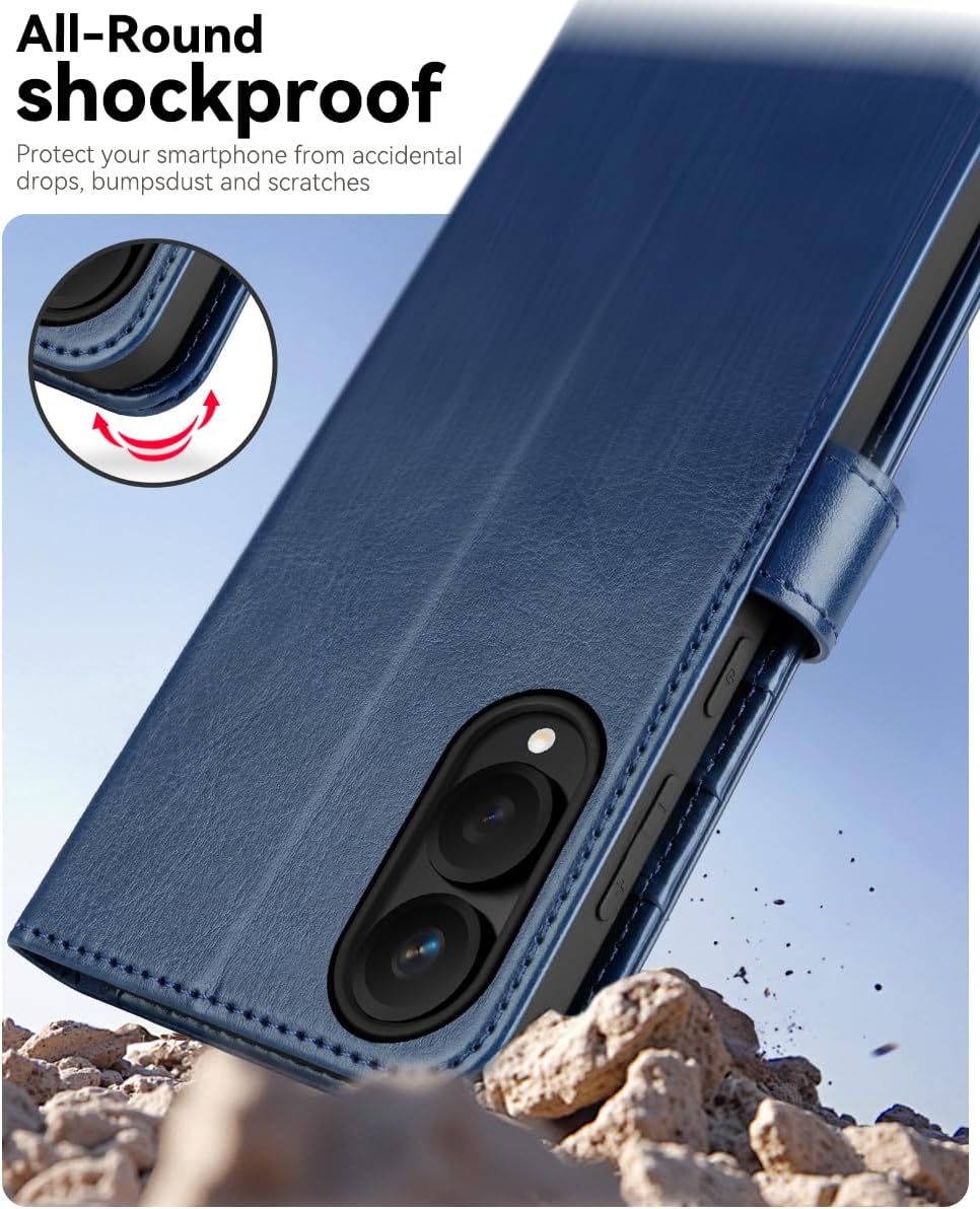 Thumbnail 5 de OCASE Klapphülle Premium Leder für Samsung Galaxy S25 Edge – RFID-Schutz, Standfunktion, Blau