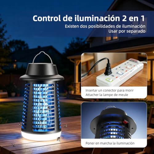 Thumbnail 6 de Lámpara Antimosquitos Axeqao 4250V con UV 20W y LED, IPX4 – Protección interior y exterior