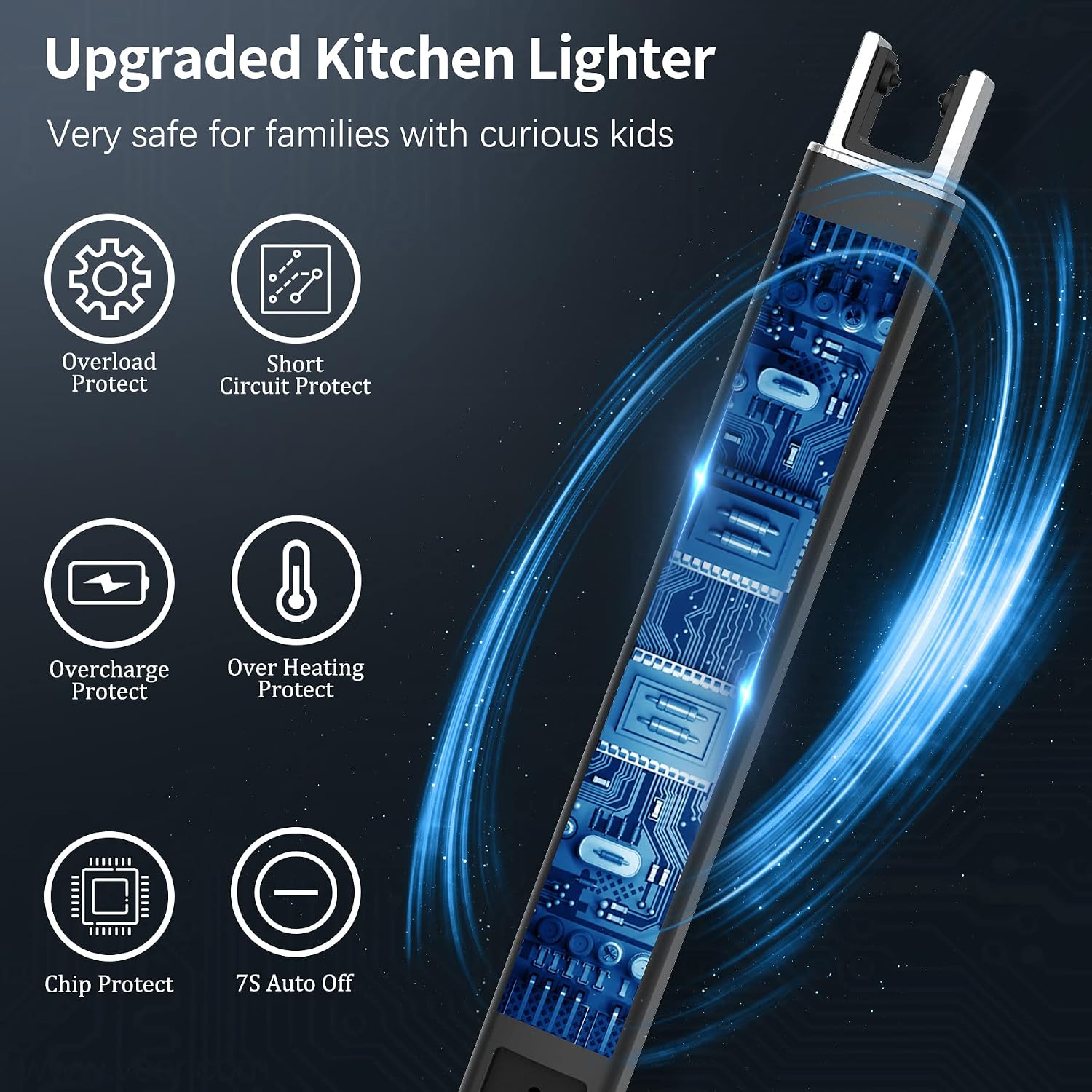 Detalle de Rouclo Rouclo-601 elektrische plasma-aansteker, USB-oplaadbaar en windbestendig