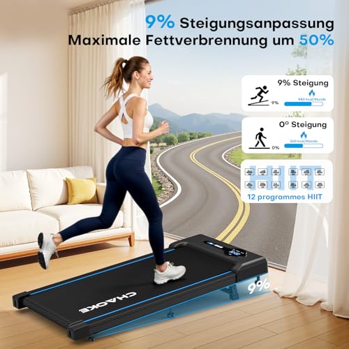 Thumbnail 1 de CHAOKE Walking Pad: Schreibtisch-Laufband mit 9% Steigung, 2,75 PS leisem Motor und 150 kg Belastbarkeit