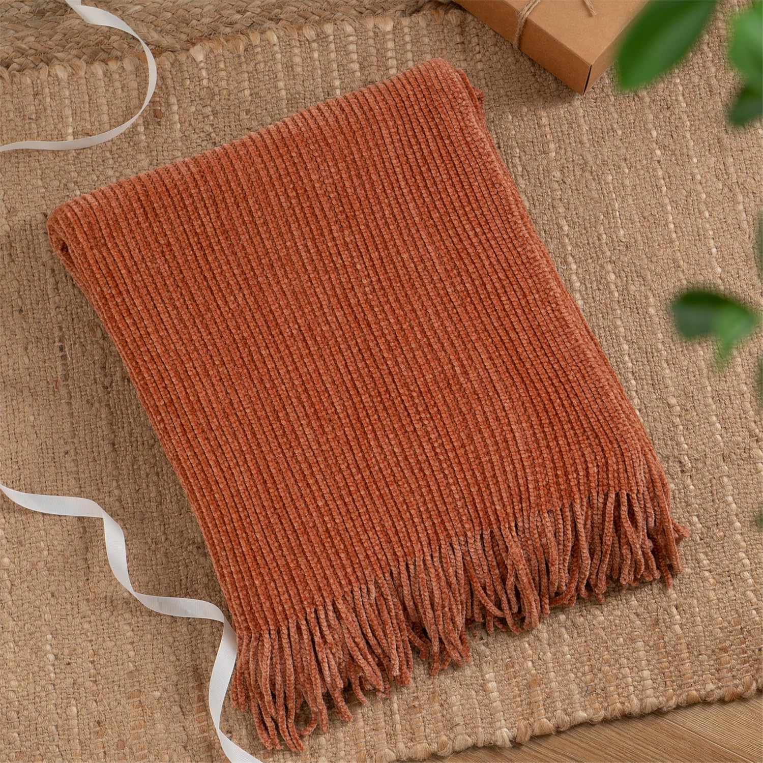 Thumbnail 4 de BATTILO HOME Rust Orange Throw Blanket 60"x80" 🛋