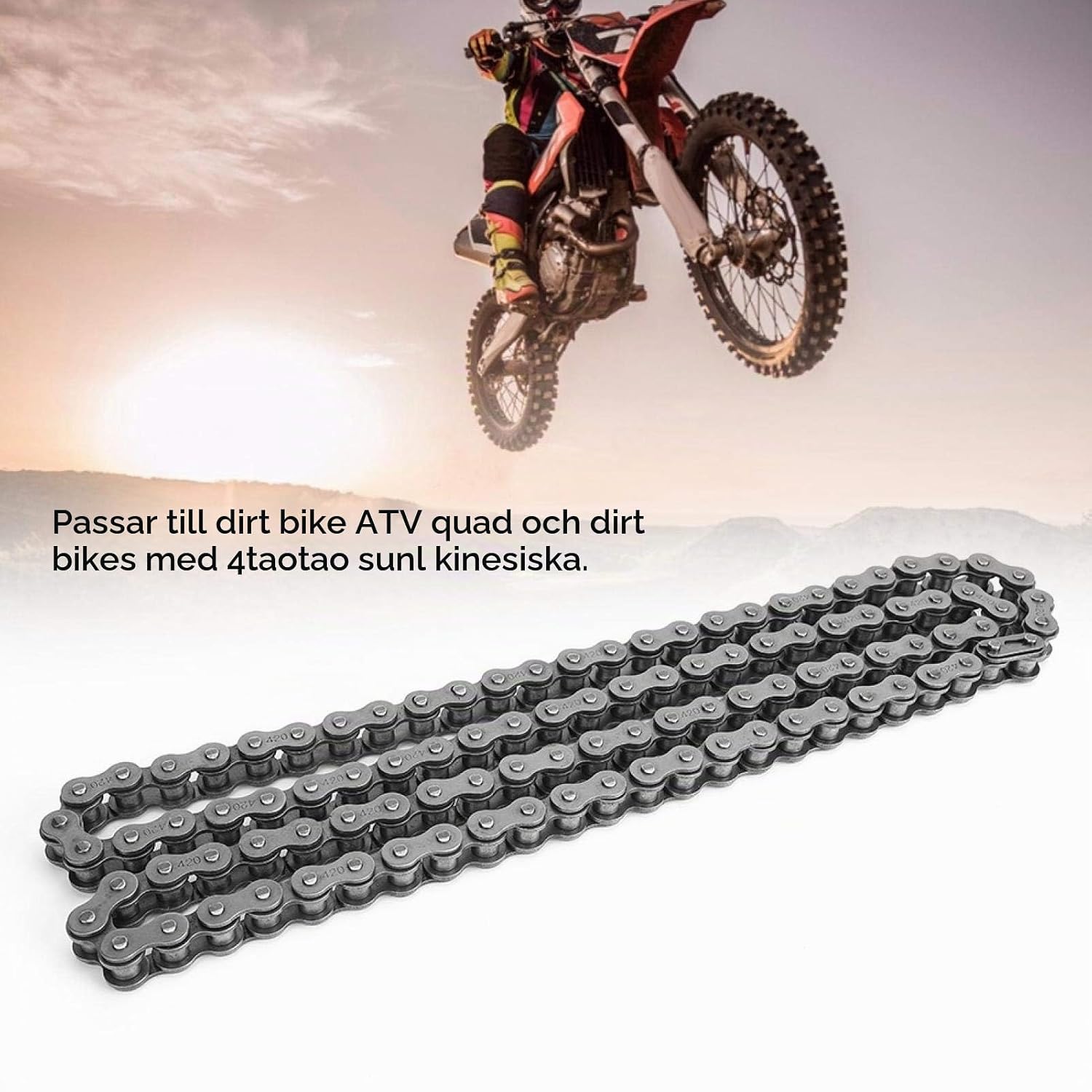 Thumbnail 1 de EBTOOLS 420-kedja för fyrhjuling och dirtbike, 102 länkar i metalllegering