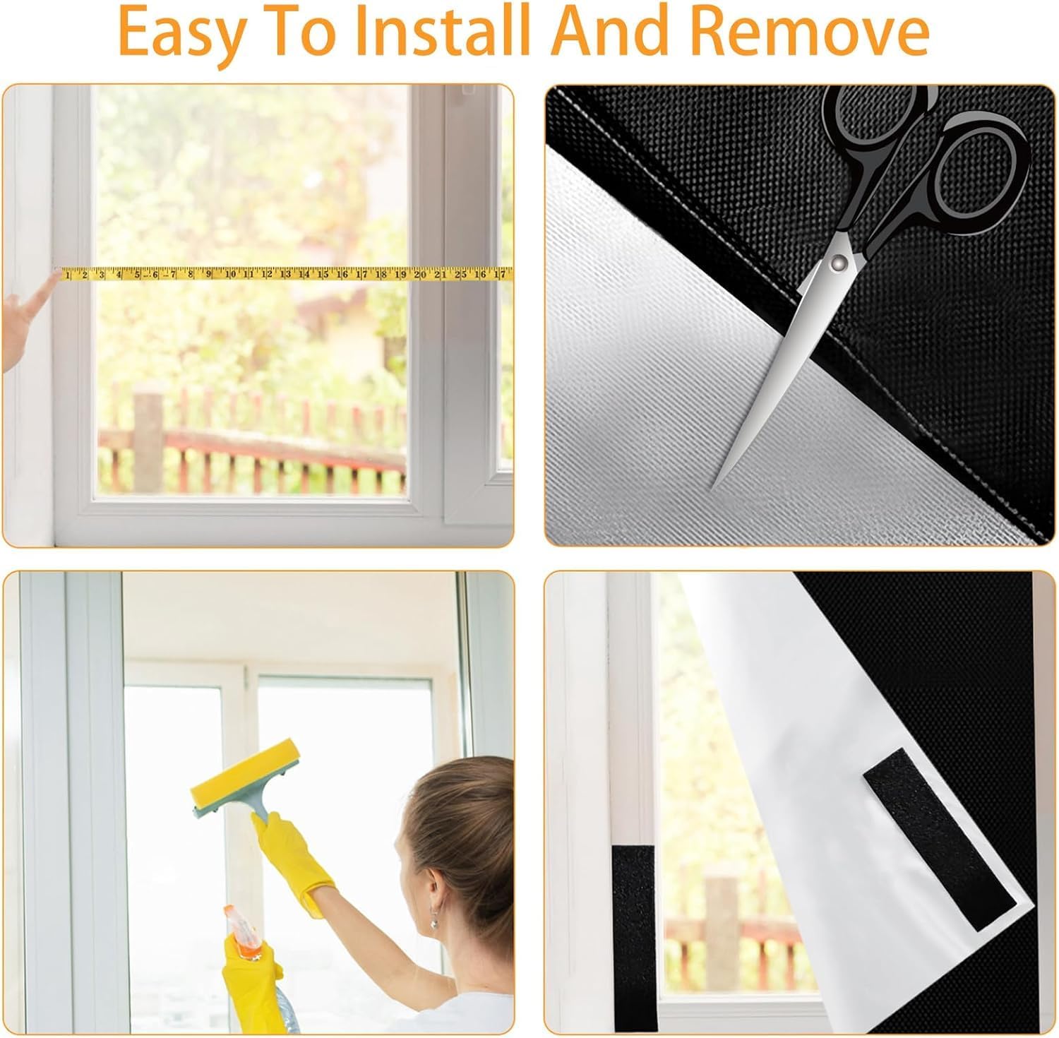 Thumbnail 6 de Blackout Blinds 400 x 145 cm – 420D 99.9% Lightproof, Portable No-Drill Window Cover
