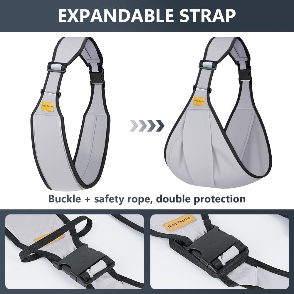 Thumbnail 2 de AOOWU Baby Carrier & Baby Wrap Sling (side toddler carrier) with adjustable shoulder straps
