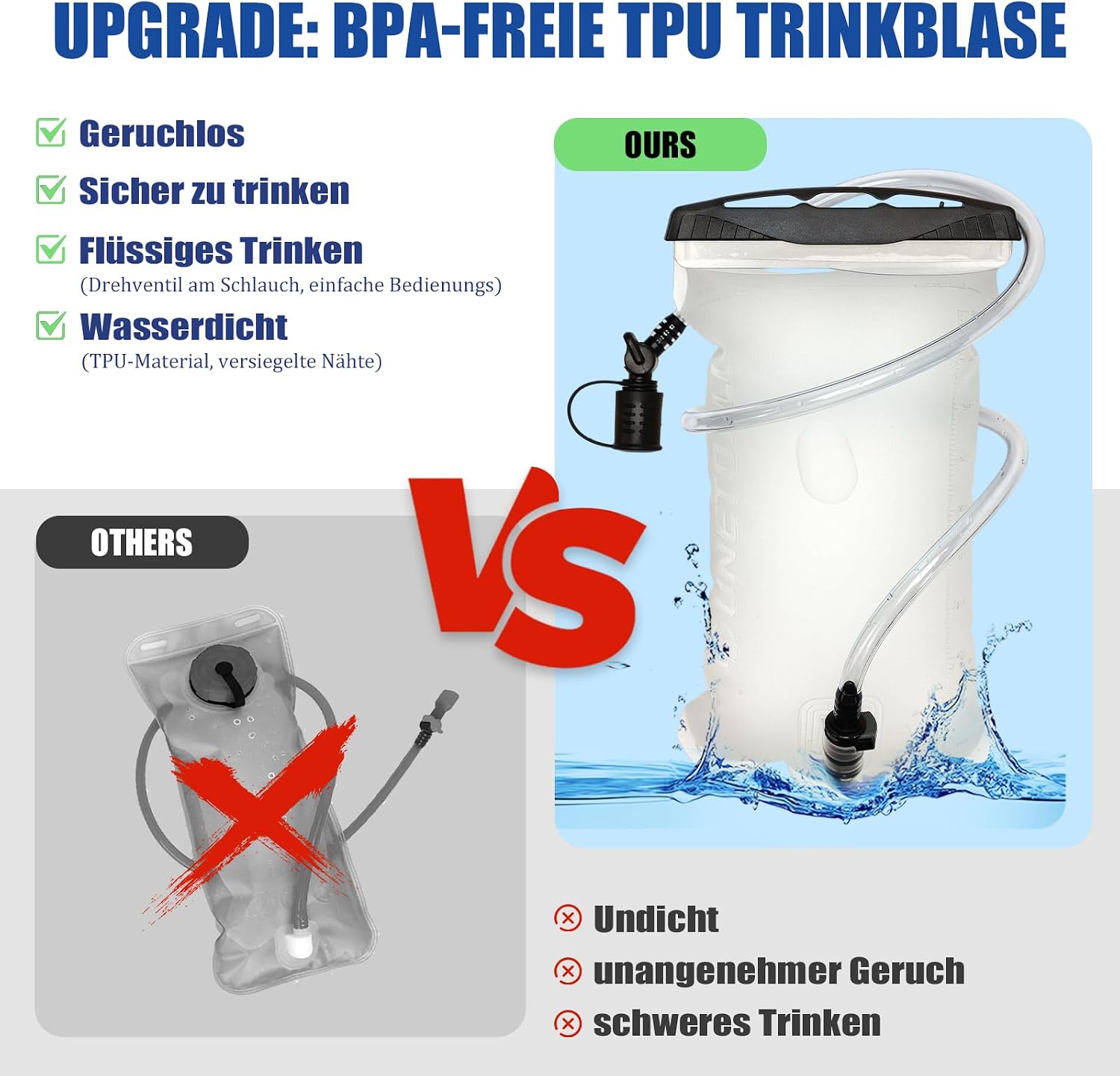 Thumbnail 6 de ONETOALL Laufweste Damen mit 2L TPU Trinkblase – reflektierender 6L Running Vest (190 g)