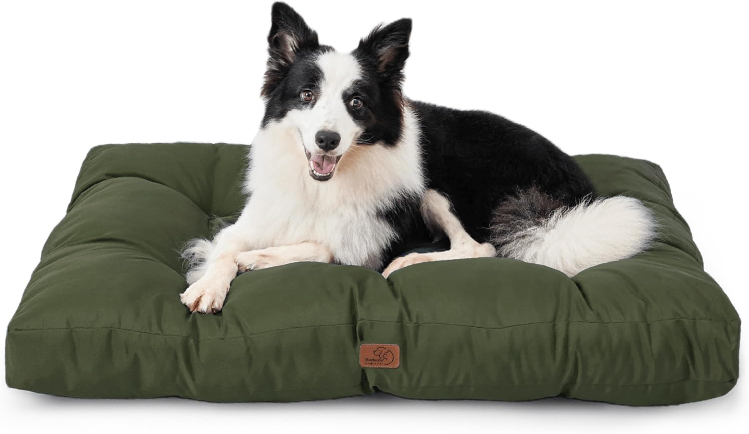 Detalle de Bedsure Washable Large Dog Bed 91x68x9cm – Flat Mattress with Oxford Fabric (Green)