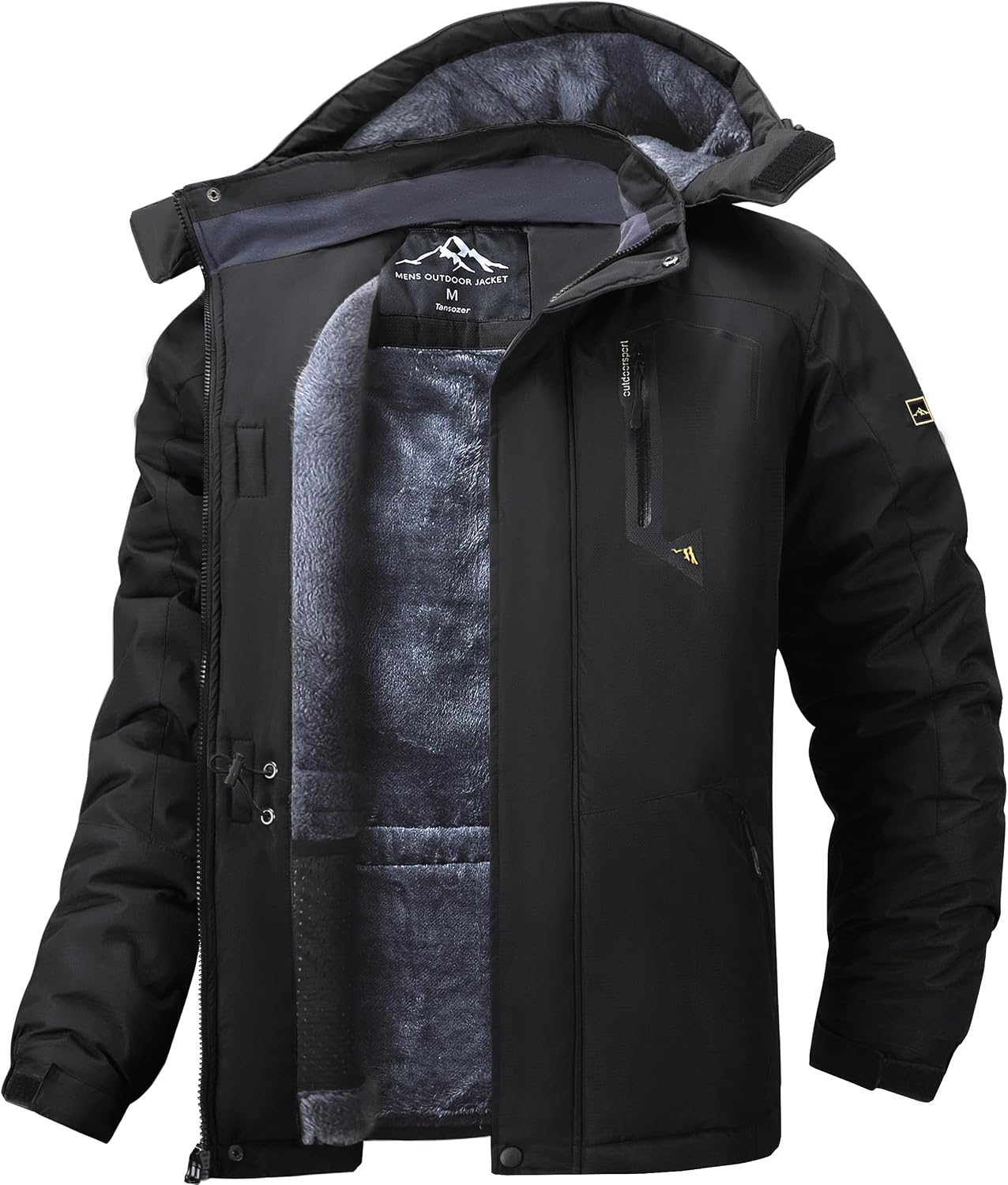 Detalle de Tansozer Men's Waterproof Winter Jacket with Removable Hood