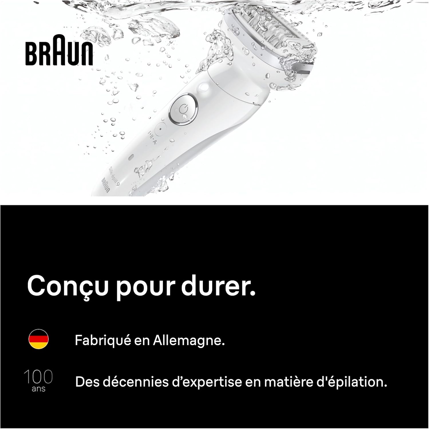 Thumbnail 6 de Braun Silk·épil 9 9-041 – Épilateur électrique femme, étanche, tête pivotante, coffret avec sabot tondeuse et tête de rasage
