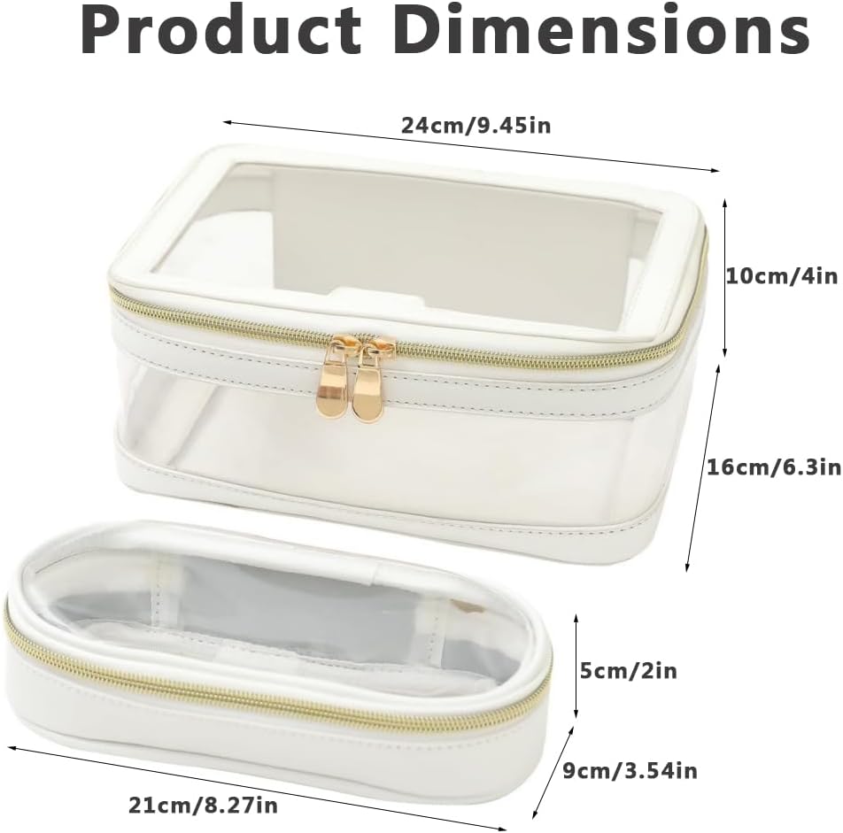 Thumbnail 2 de Hongmeru Clear Makeup Bag with Brush Bag – Transparent Travel Cosmetic Case (White)