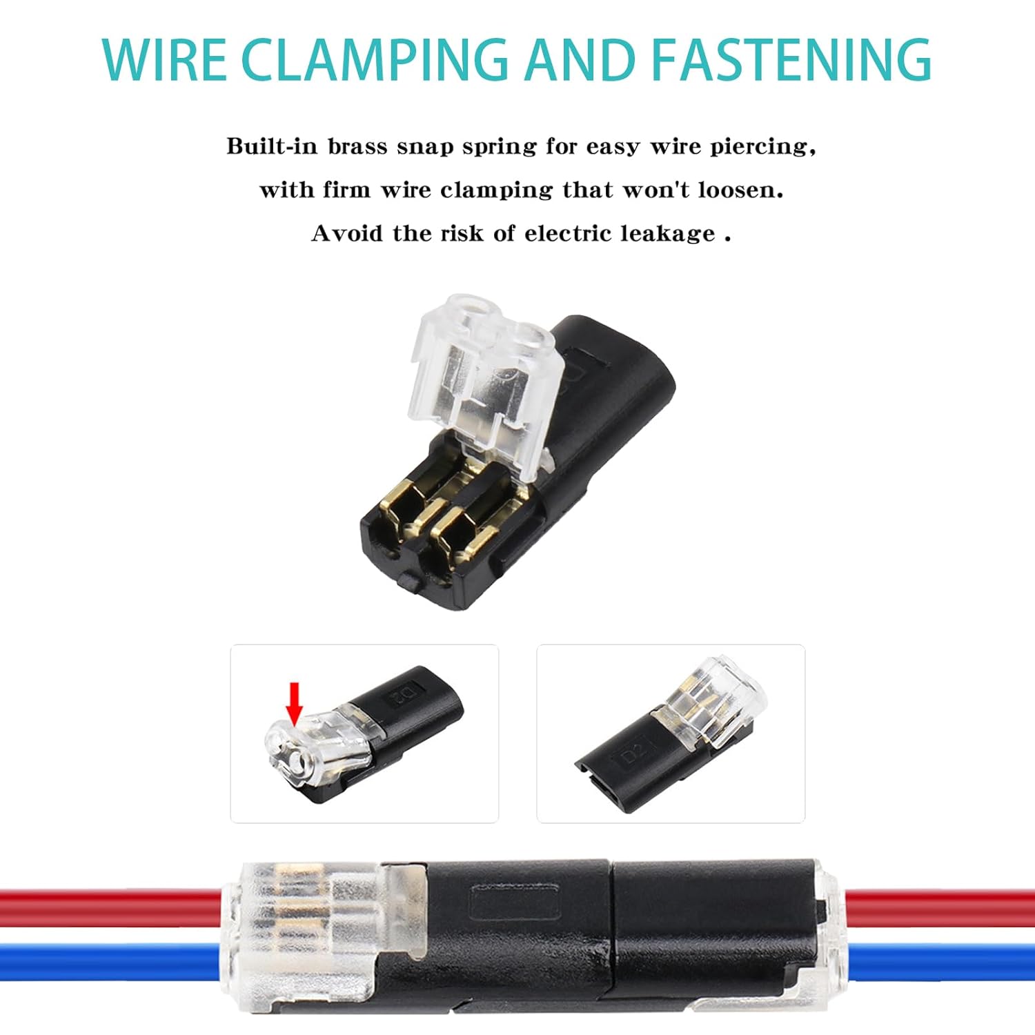 Thumbnail 4 de YESLUSY 40 connettori elettrici rapidi 12V 2 pin impermeabili per cavi AWG 18-22