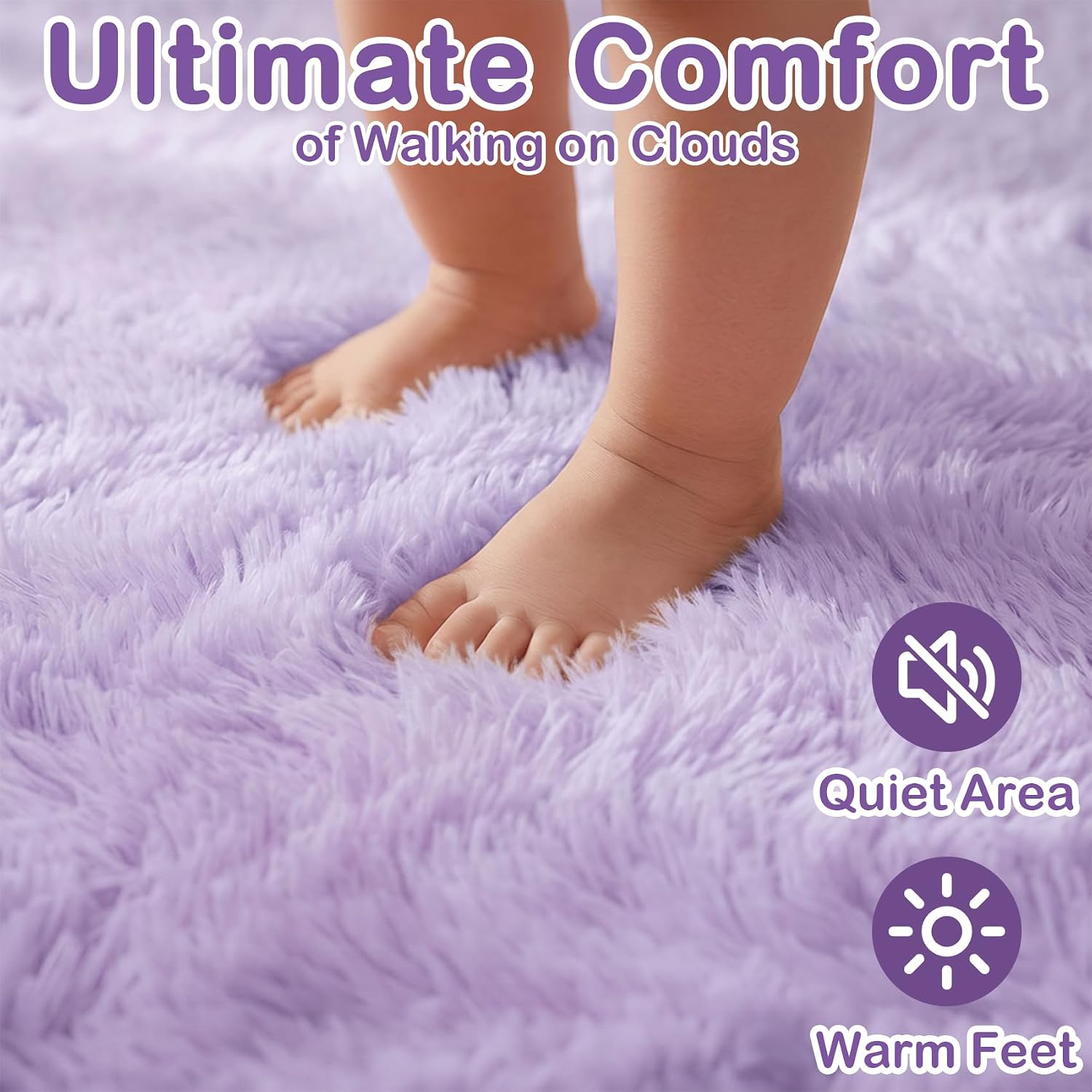 Detalle 2 de PAGISOFE A580 5' x 8' Purple High-Pile Polyester Area Rug