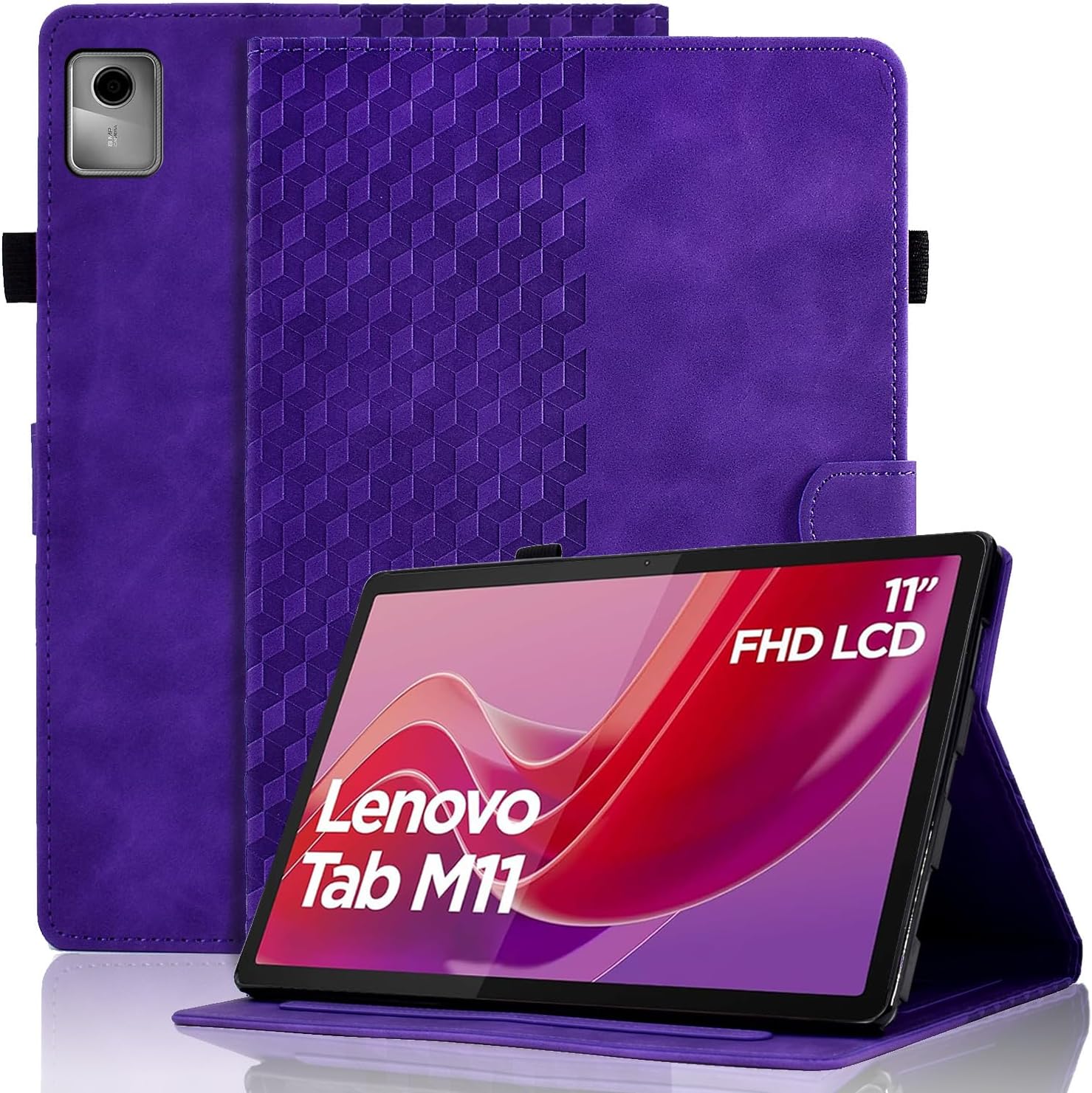 Detalle de Vkooer Schutzhülle für Lenovo Tab M11 (TB330) 11 Zoll 2024 mit Auto-Schlaf/Wach und Standfunktion – Lila