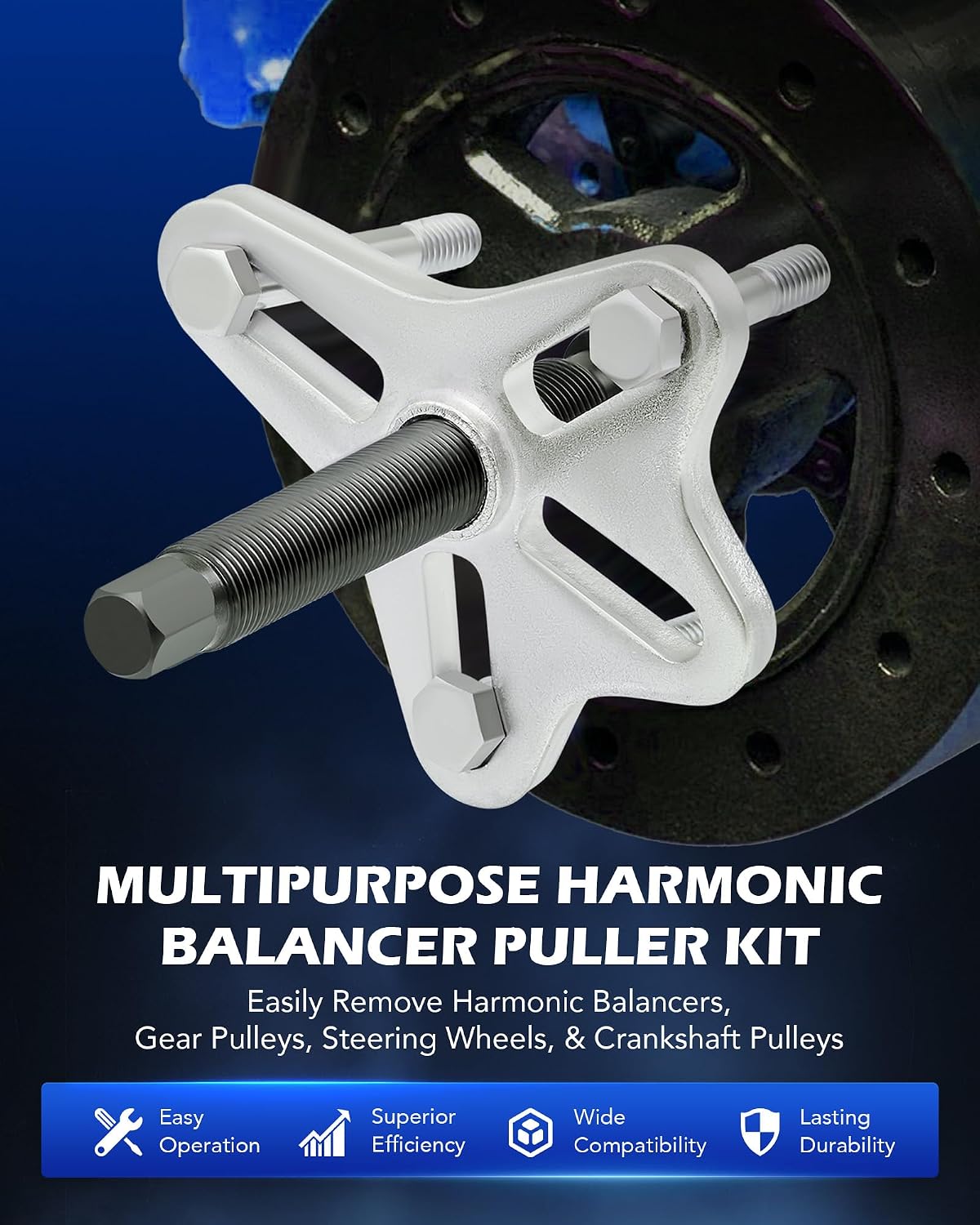 Detalle de Orion Motor Tech Harmonic Balancer Puller Kit, 49-Piece Automotive Tool Set