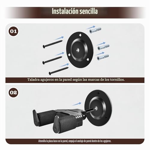 Detalle de OTraki Colgador de Guitarra para Pared con Bloqueo Automático | Soporte duradero para Guitarra, Bajo, Mandolina y Violín