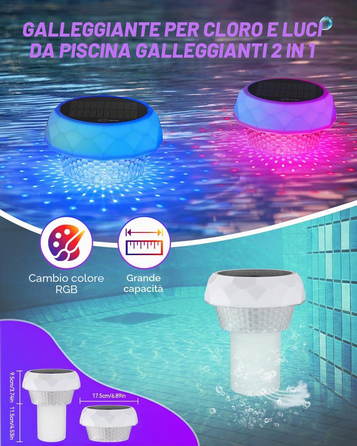 Thumbnail 3 de DoXtreme Luce solare per piscina RGB con telecomando RF