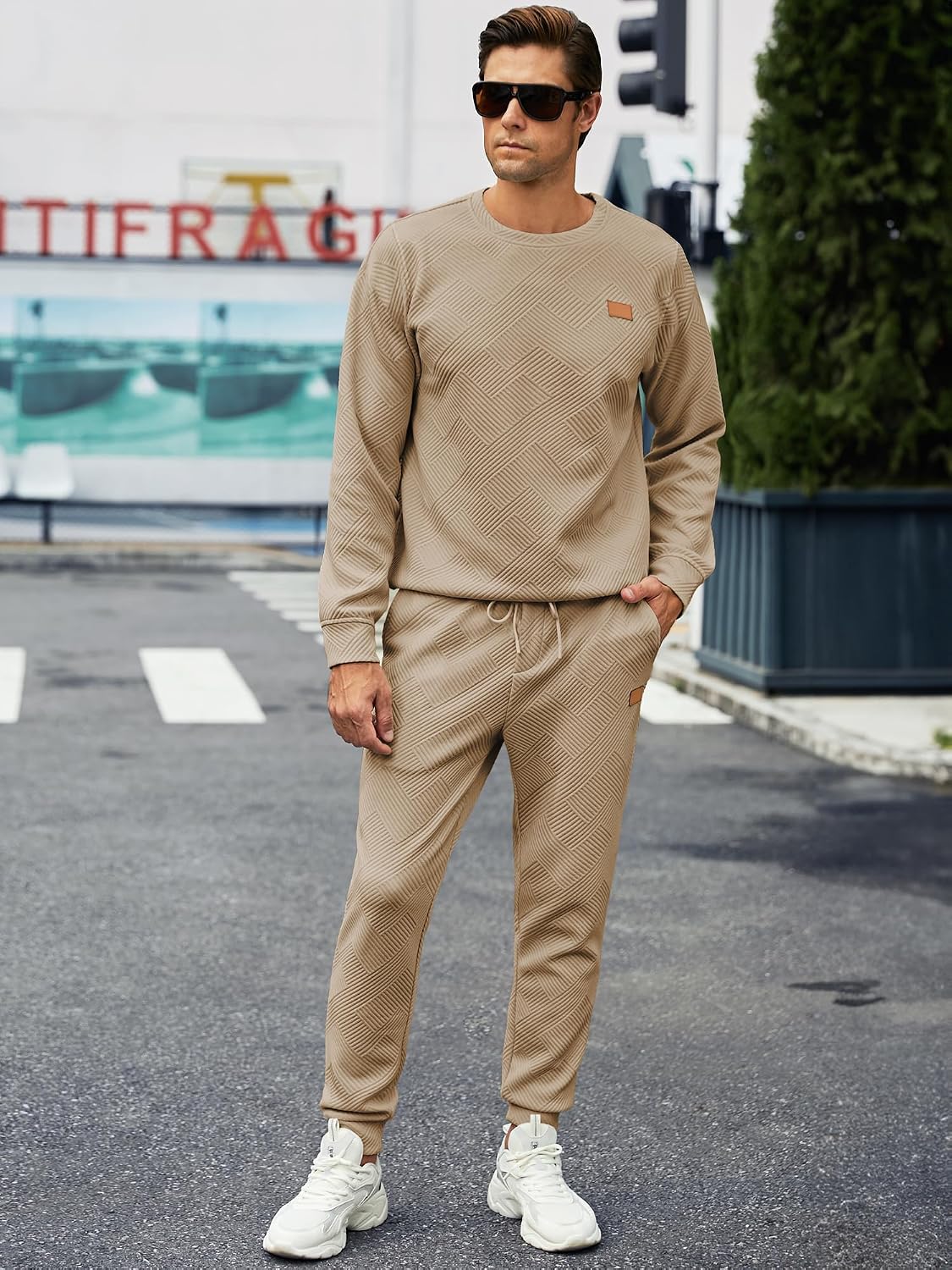 Detalle 2 de JMIERR Mens Tracksuit Activewear Top and Bottom Set: Lightweight, Practical Casual Wear