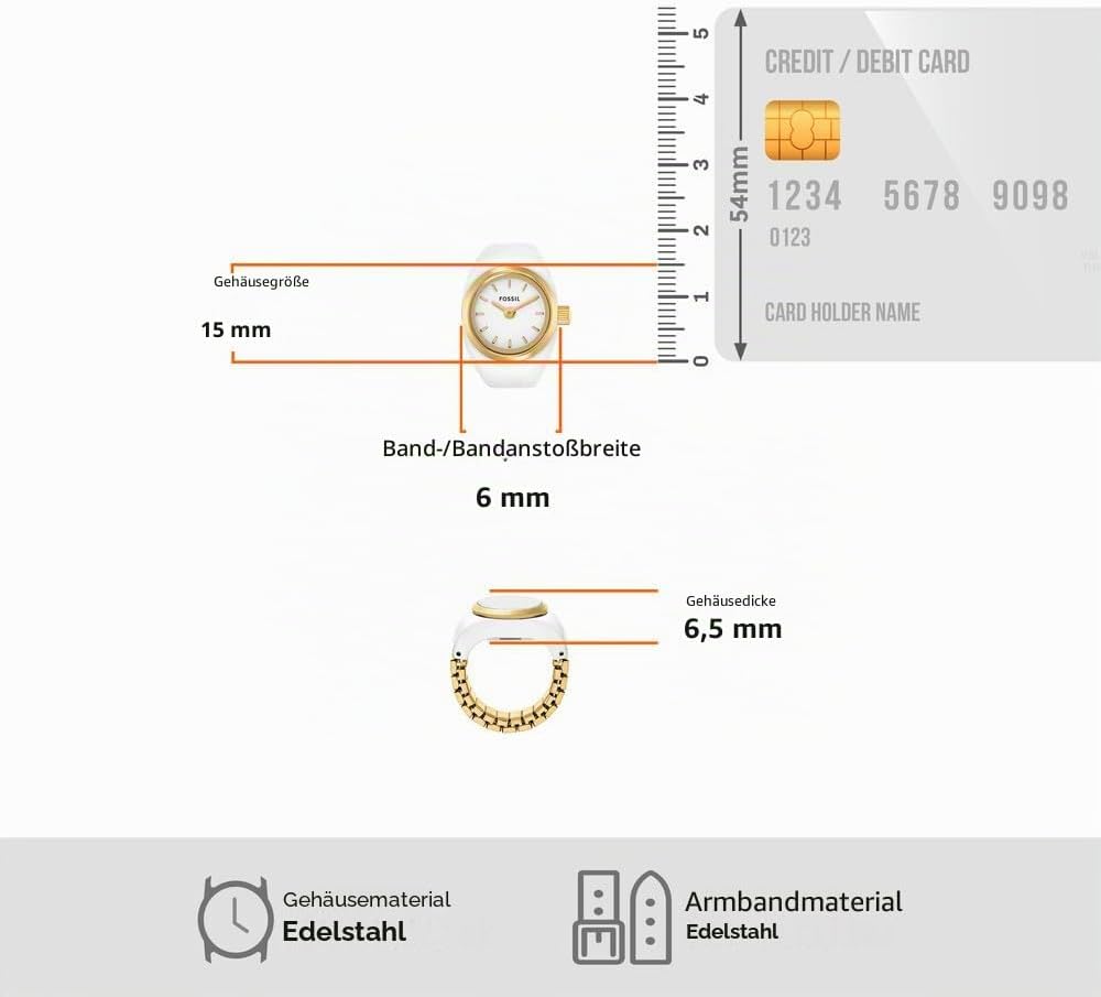 Detalle 2 de FOSSIL Damen Analog Quarz Uhr mit Edelstahl Armband – Goldfarbene Glanzoptik, 50m Wasserschutz