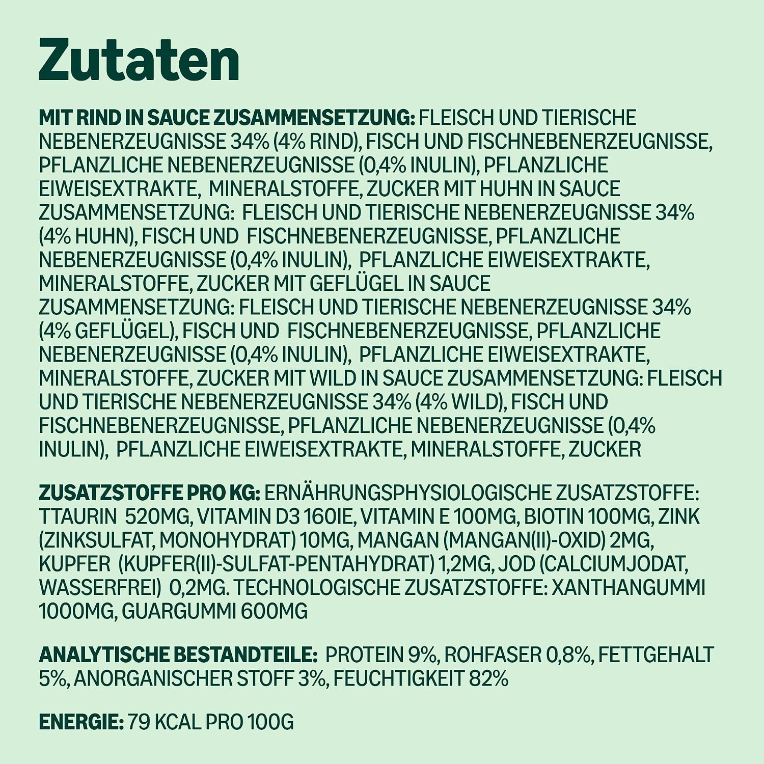 Detalle de by Amazon Katzenfutter Nass – Fleischauswahl in Sauce, 4,8 kg (48 Packungen à 100 g)