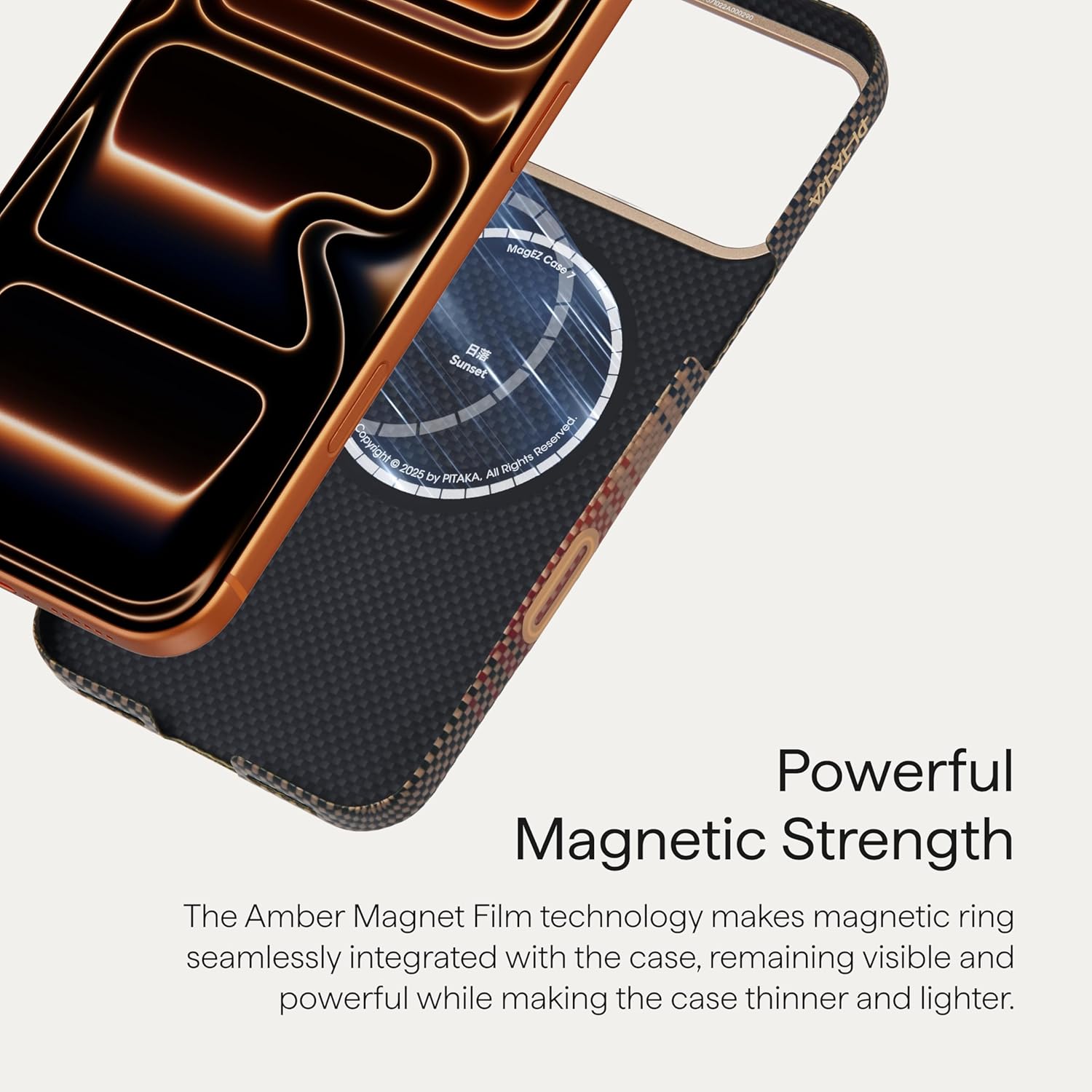 Thumbnail 4 de PITAKA Magnetic Aramid Fibre Case for iPhone 17 Pro Max (PitaTap camera control) – Sunset
