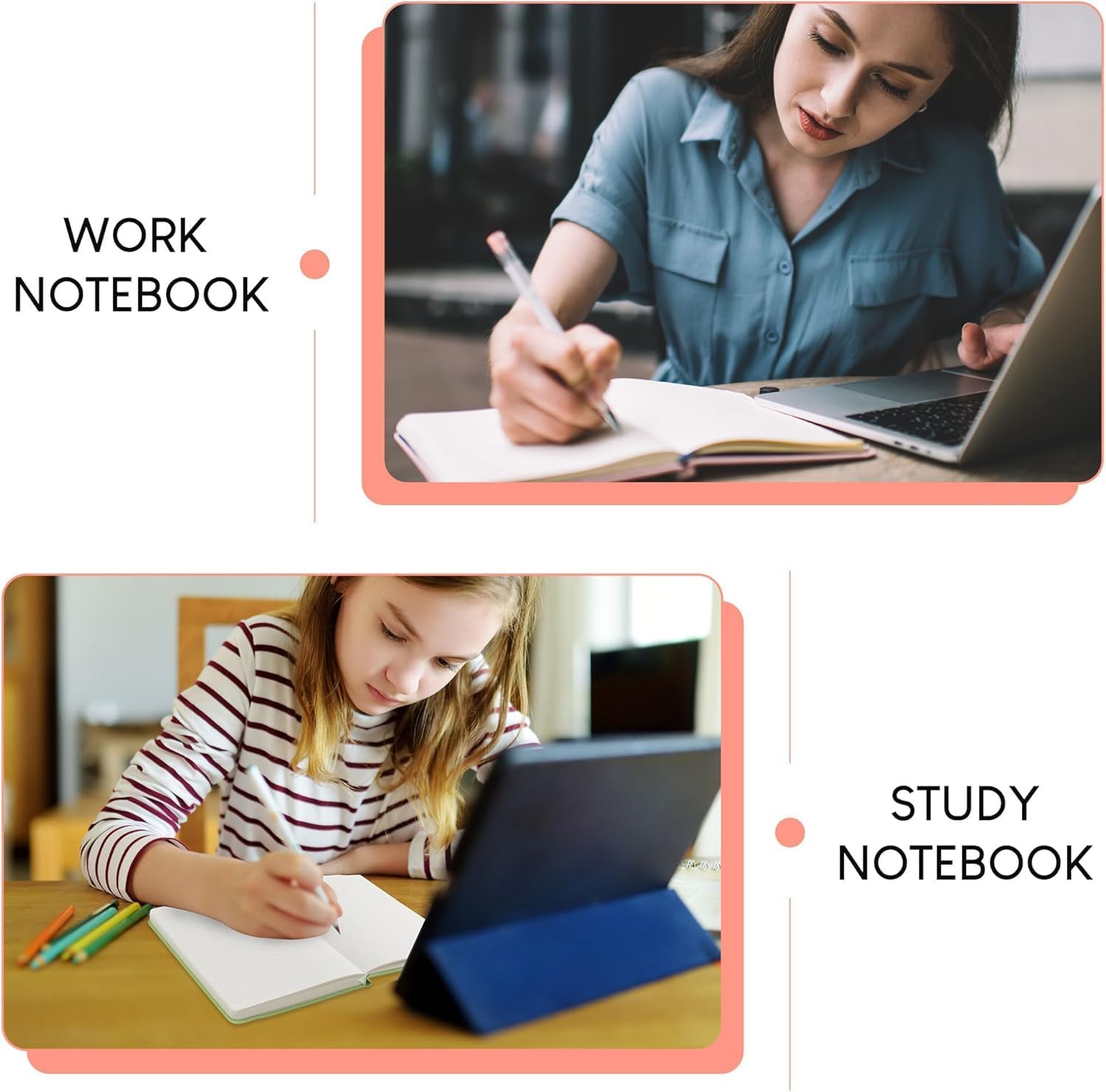 Detalle de STATIONERY ISLAND Notizbuch A5 Liniert – Hardcover, 180 Seiten, 120 g/m²