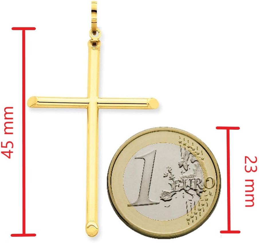 Detalle 2 de PRINS JEWELS Ciondolo croce in oro giallo 585 (14K) – unisex, 45 × 28 mm, 1,85 g