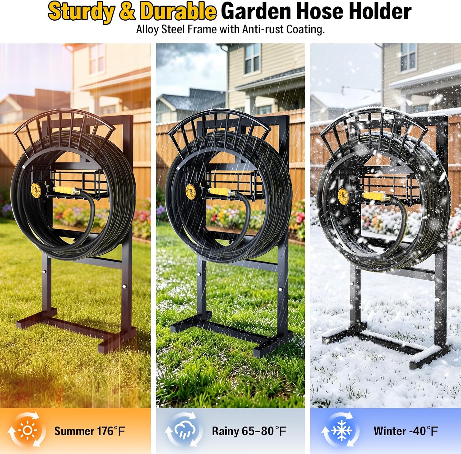 Thumbnail 4 de Garden Hose Holder with 45 ft Rubber Hose