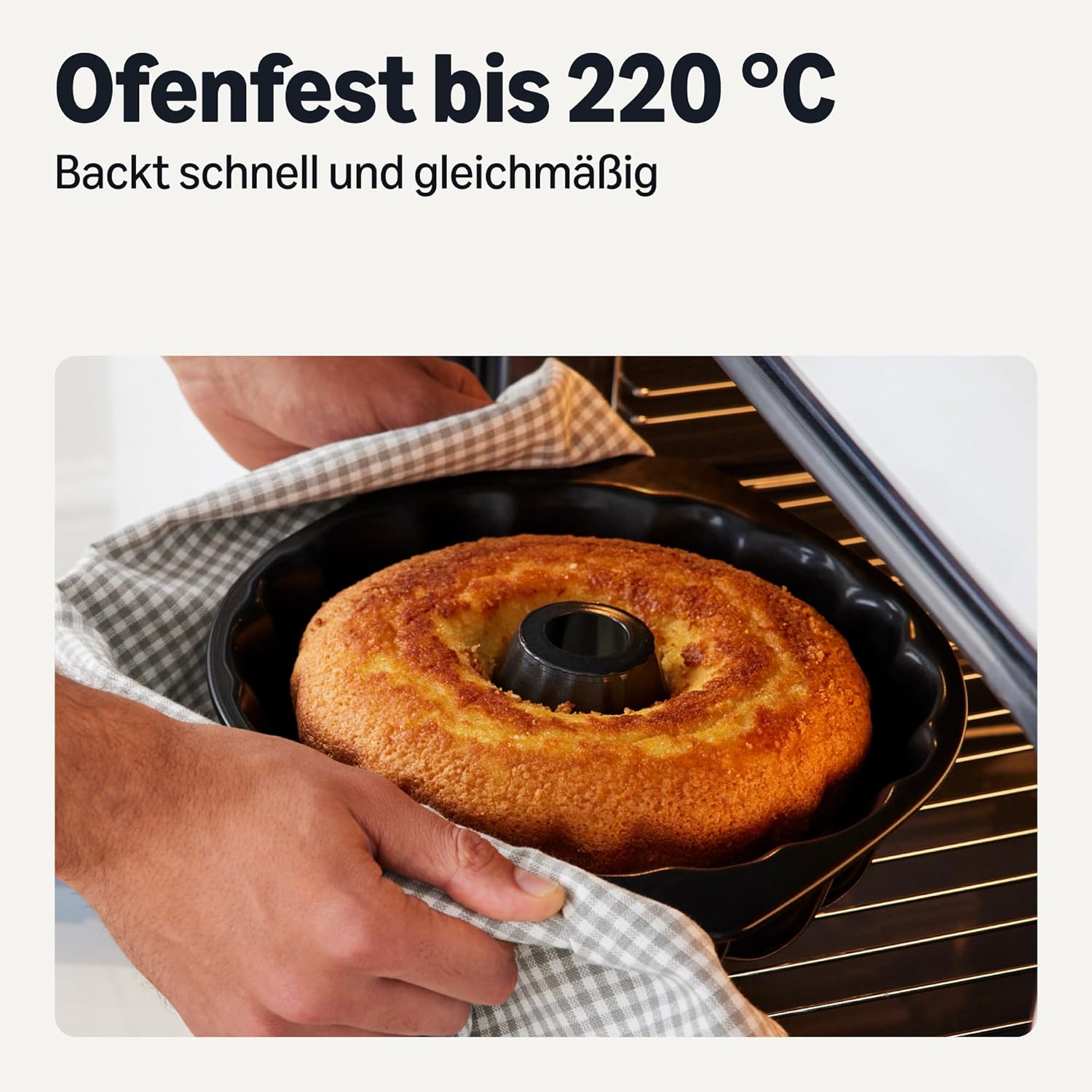 Detalle de Amazon Basics Antihaft-Napfkuchenform, 25,4 cm – Ofenfest, spülmaschinenfest und mit rilliger Oberfläche