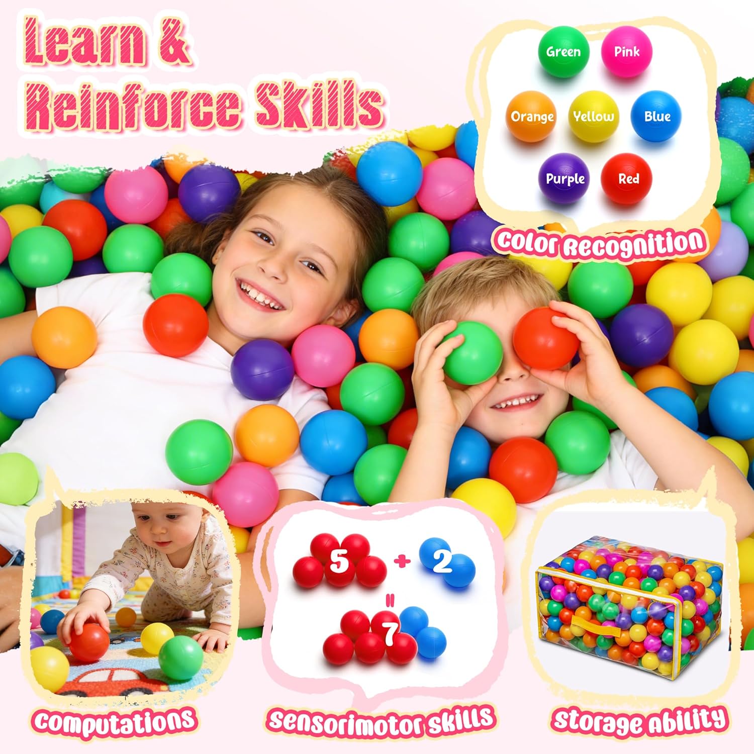 Thumbnail 3 de Vanland Ball Pit Balls 100 Pack 2.2"