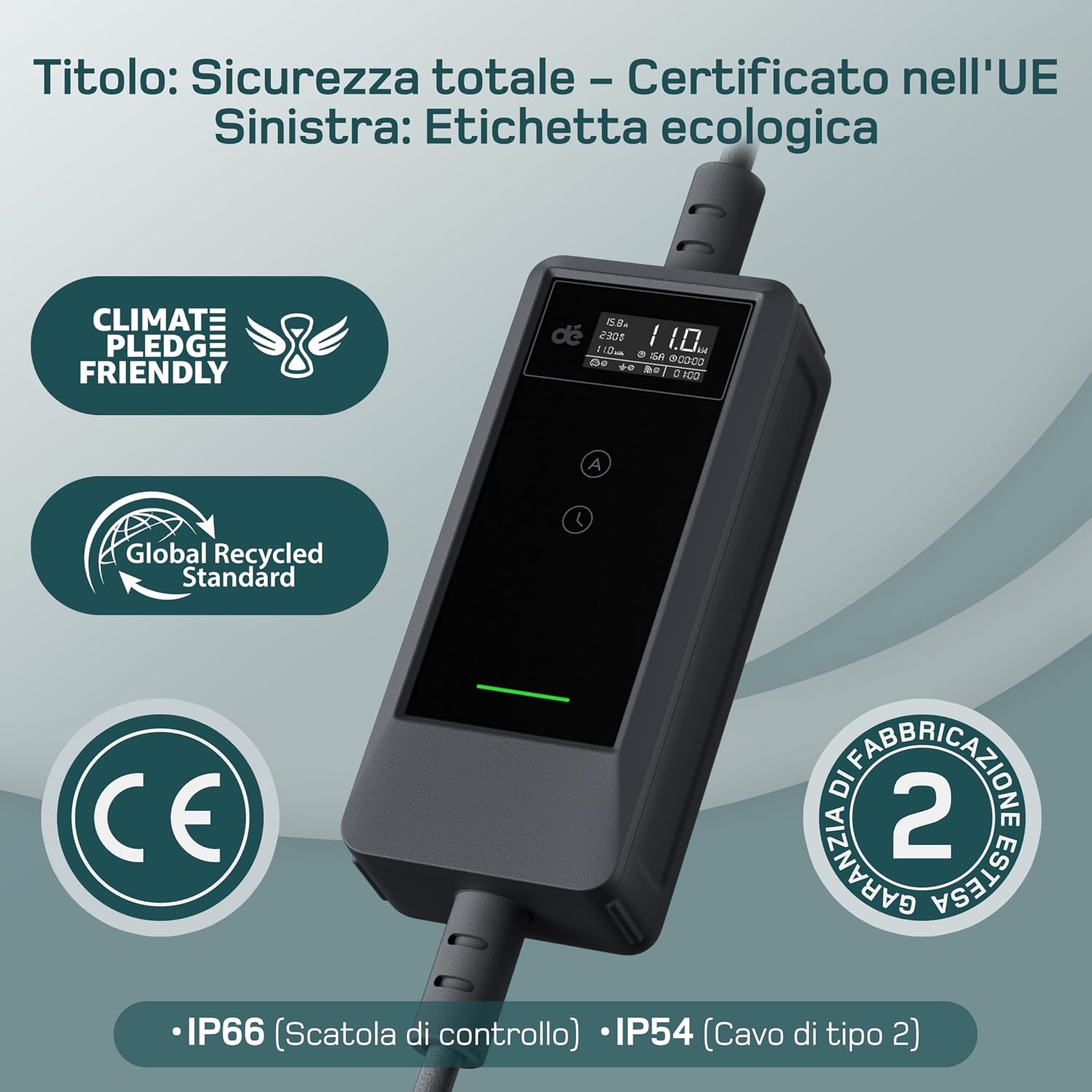 Thumbnail 6 de Wallbox 11kW App – Stazione di ricarica mobile trifase 11kW con cavo 7 m e connettore Tipo 2