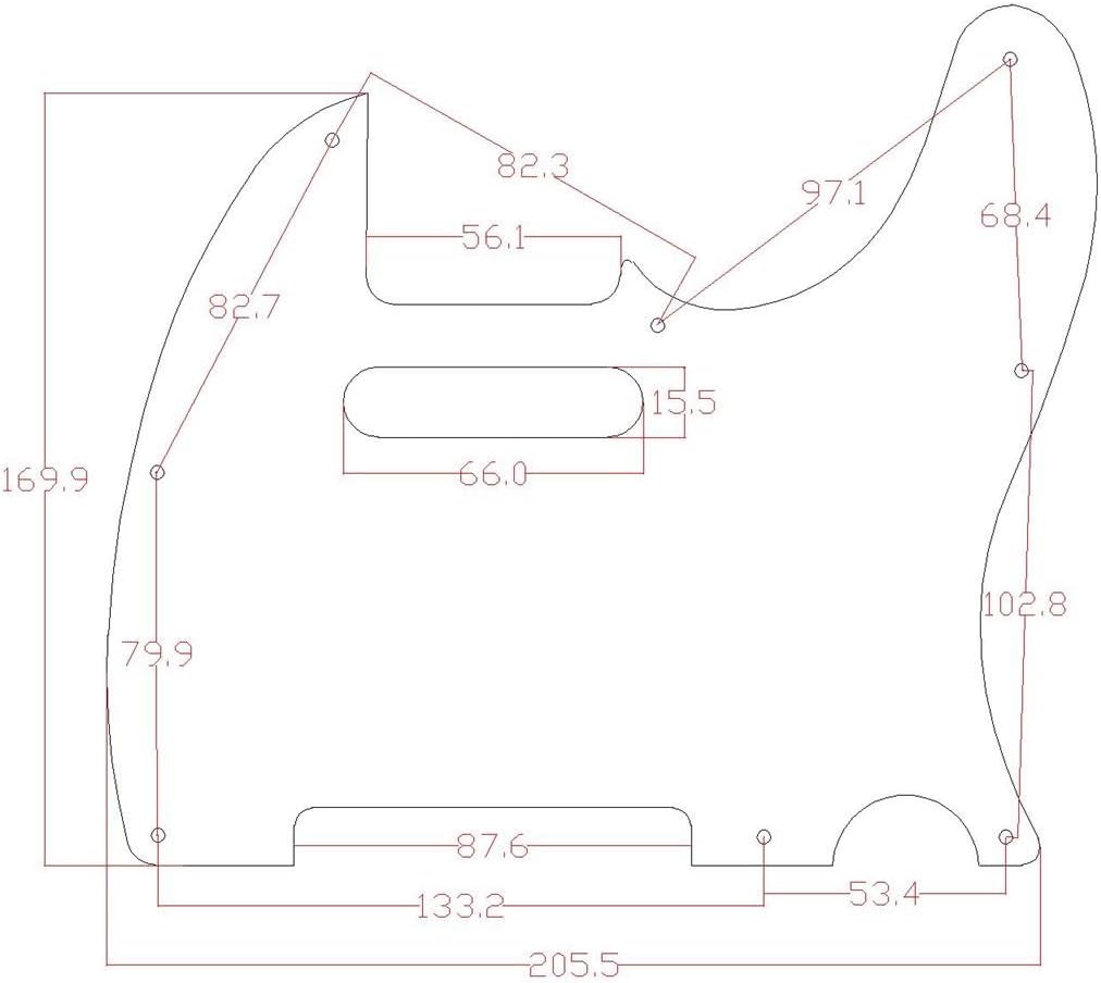 Detalle 2 de KAISH Telecaster-style guitar pickguard, 8-hole