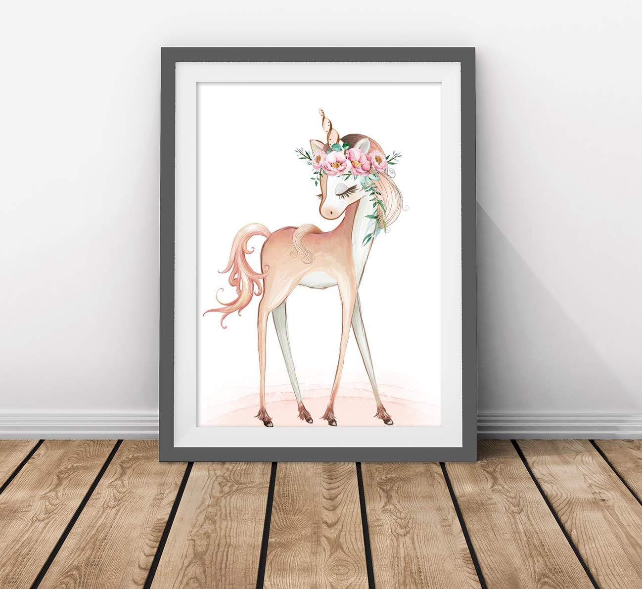 Thumbnail 2 de artpin® Einhorn Bilder Kinderzimmer 3er Set – DIN A4 Wanddekoration Rosa Regenbogen