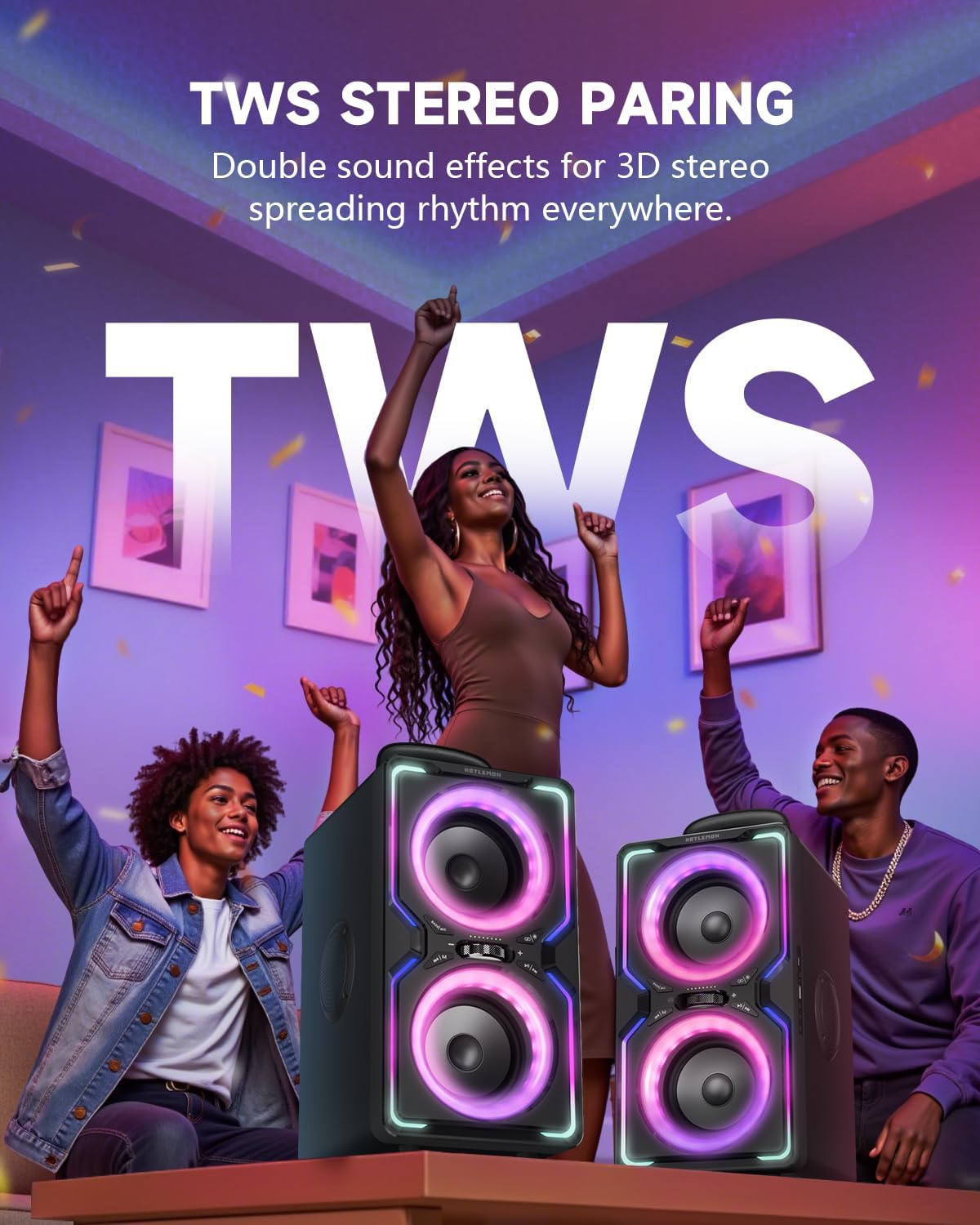 Thumbnail 4 de Hotlemon Large Bluetooth Speaker 240W Peak 📢