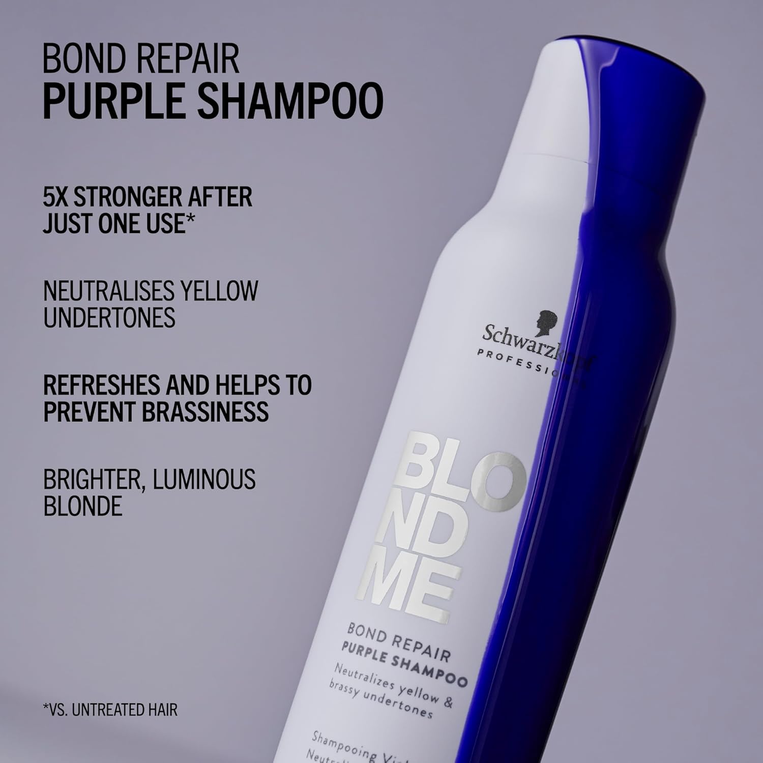 Thumbnail 2 de Schwarzkopf Professional BLONDME Bond Repair Purple Shampoo for Cool Blonde Tones (300 ml)