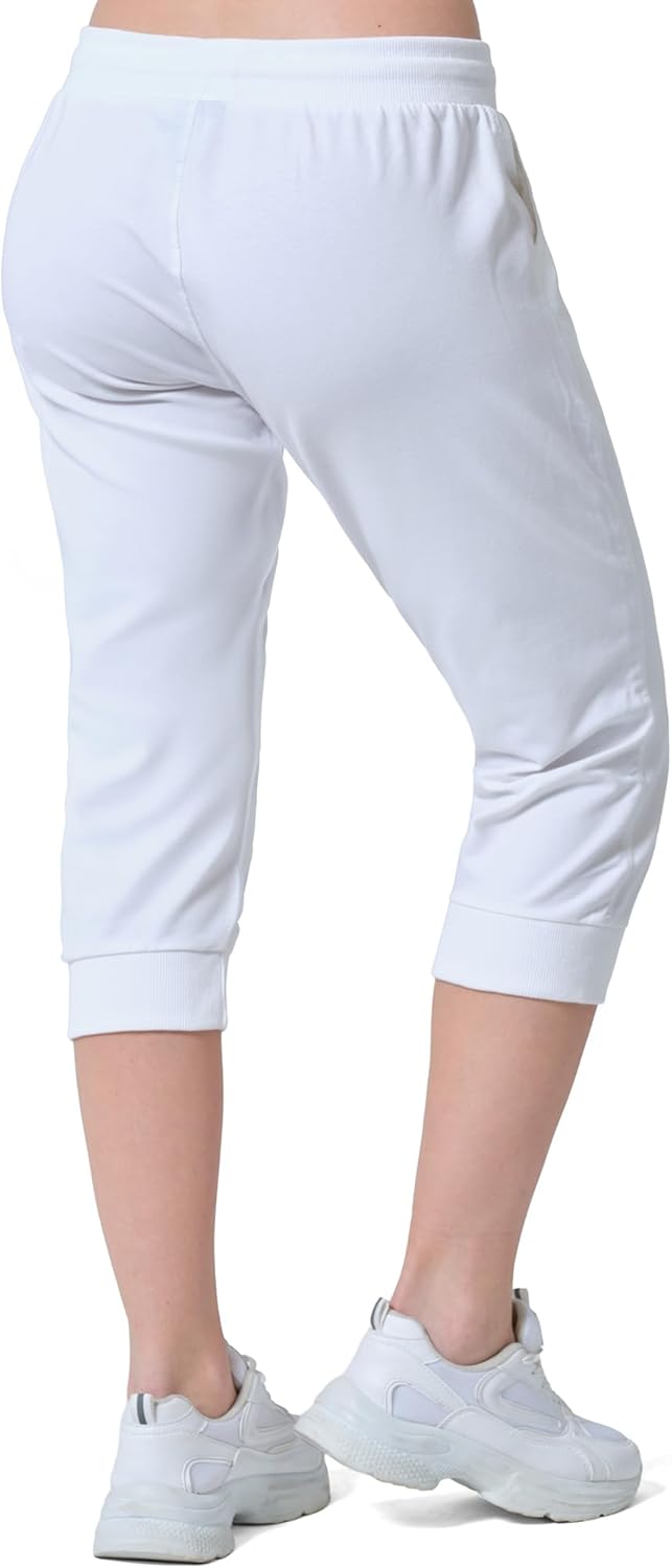 Detalle de Smith & Solo Jogginghose Damen – ¾ Caprihose aus Baumwolle, High Waist, Slim Fit