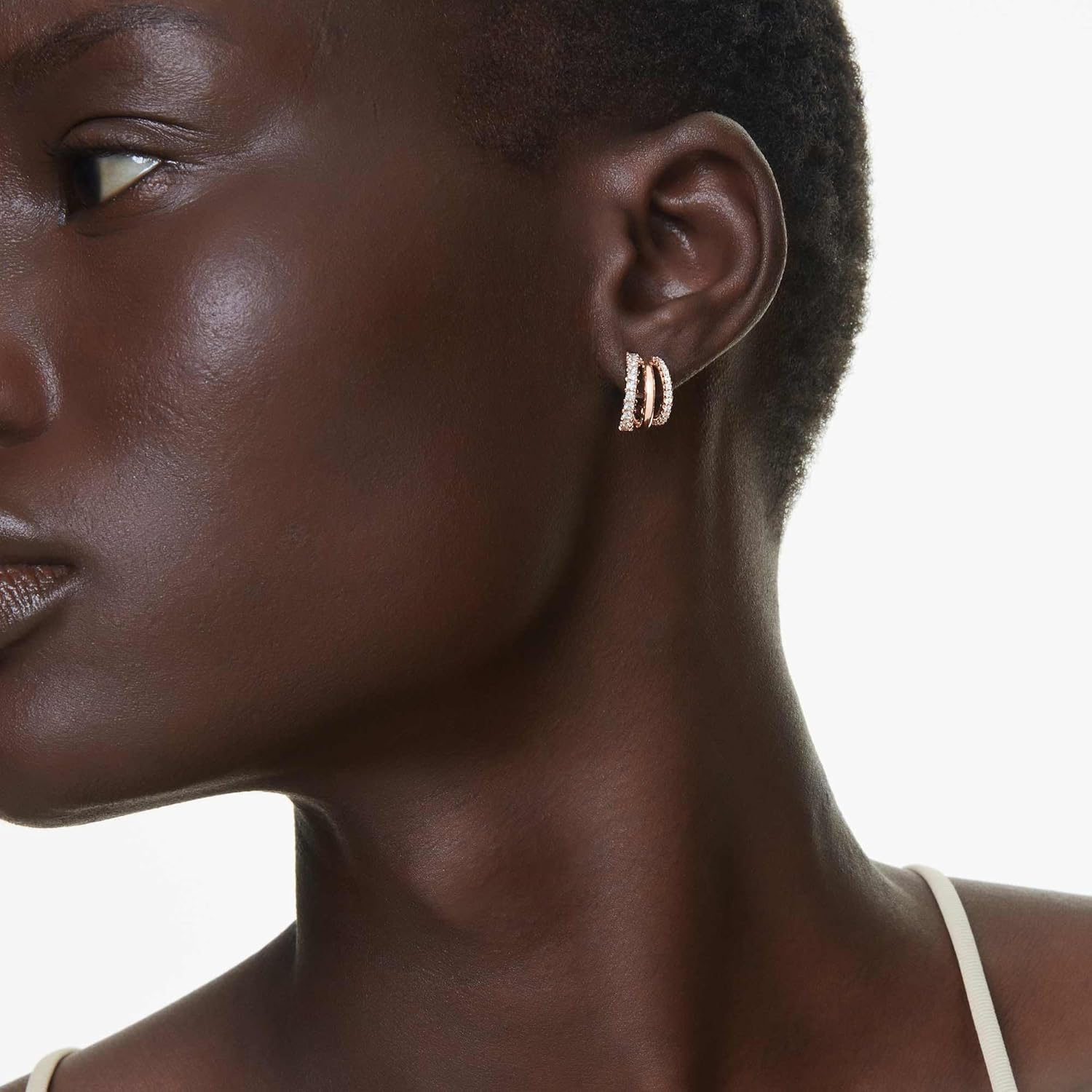 Thumbnail 4 de Swarovski Pendientes aro Hyperbola Mini, blancos 💍