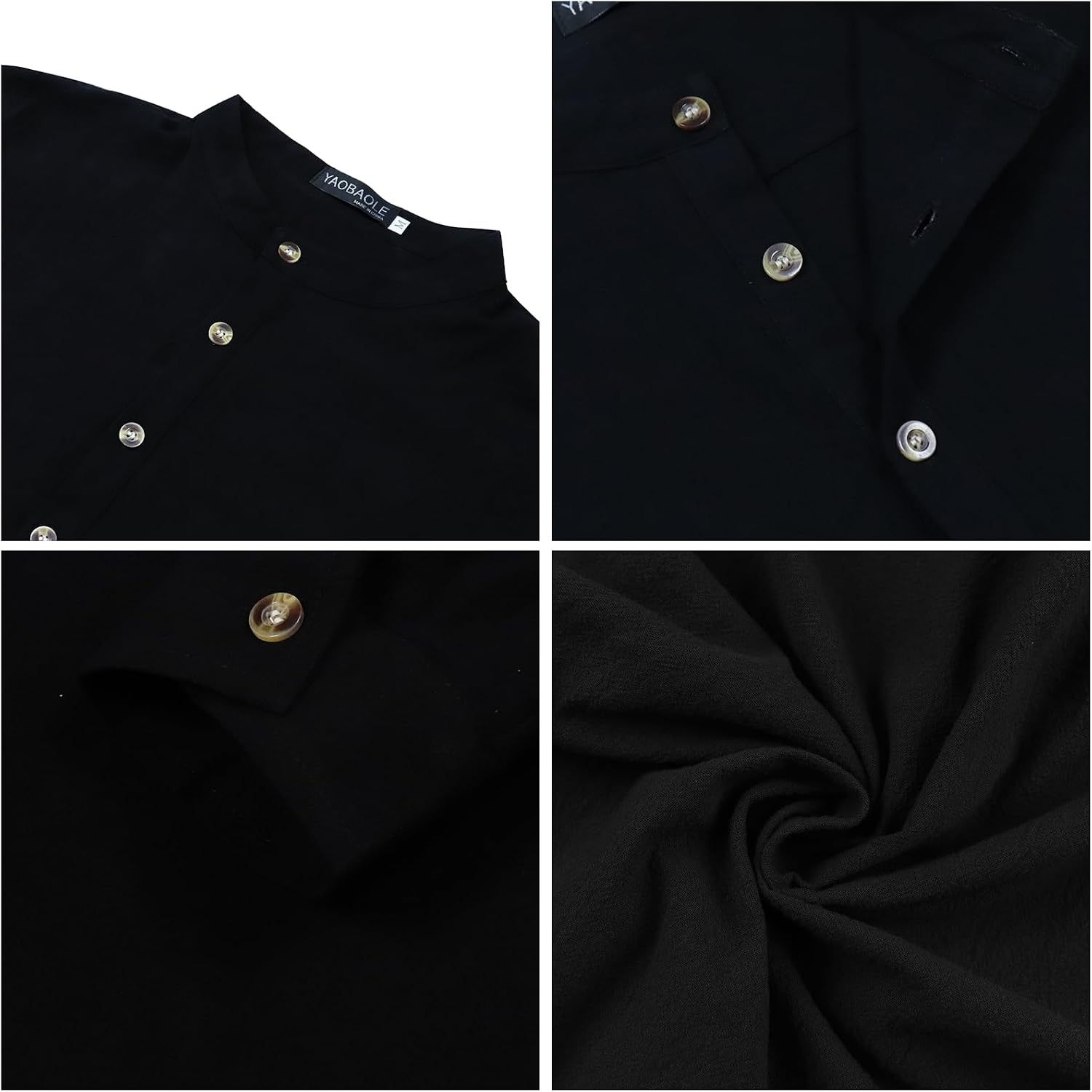 Detalle 1 de YAOBAOLE chemise en lin Henley
