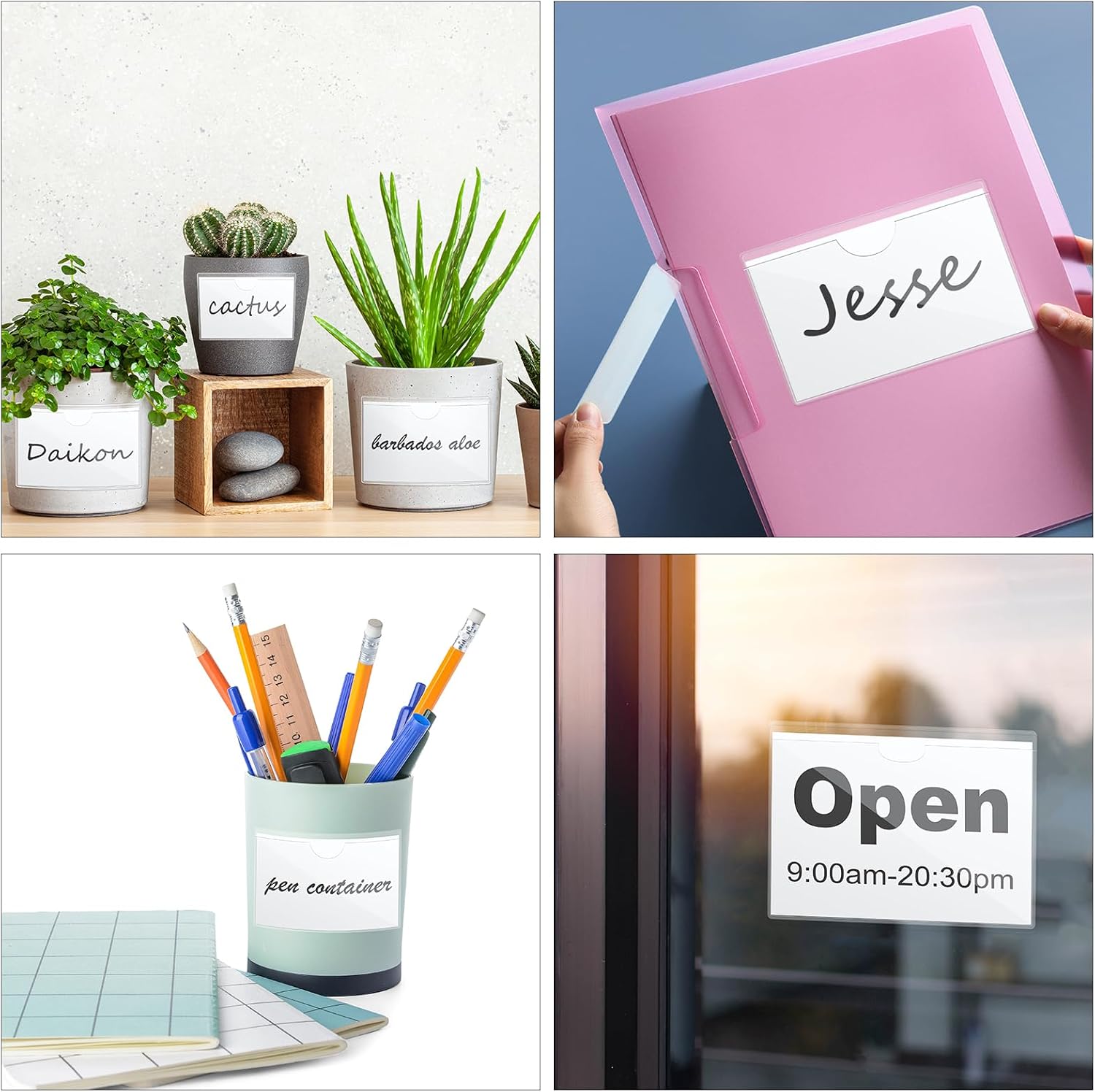 Thumbnail 4 de Vicloon Self Adhesive Pocket (10 pack) – 10 x 15 cm clear card sleeves for index cards and more