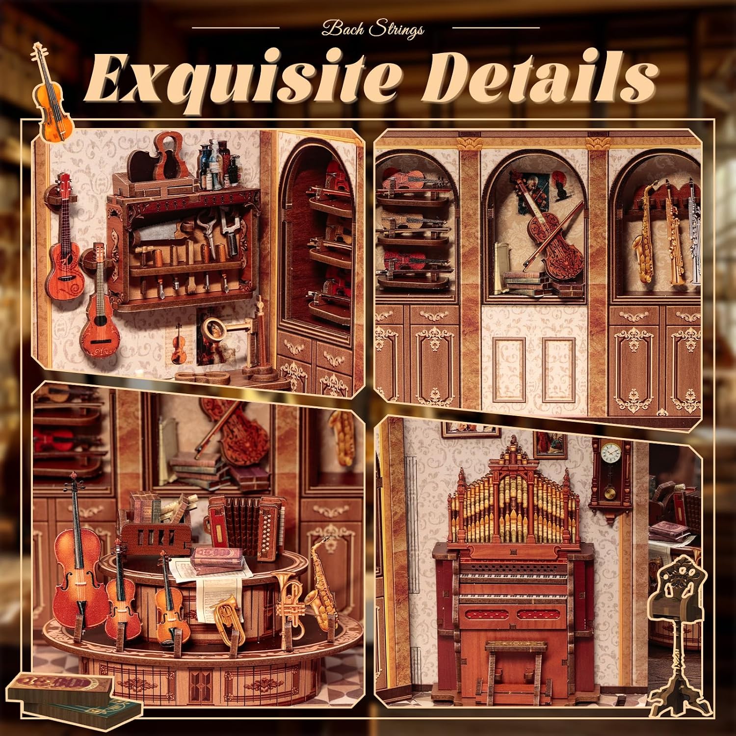 Thumbnail 5 de Fsolis Book Nook Kit Rose Detective Agency — 3D Wooden Puzzle Miniature House for Adult DIY