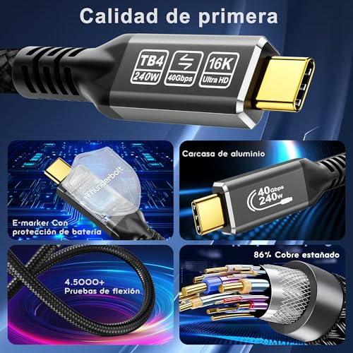 Thumbnail 4 de CAKOBLE Thunderbolt 4 16K 2m USB4 40Gbps ⚡