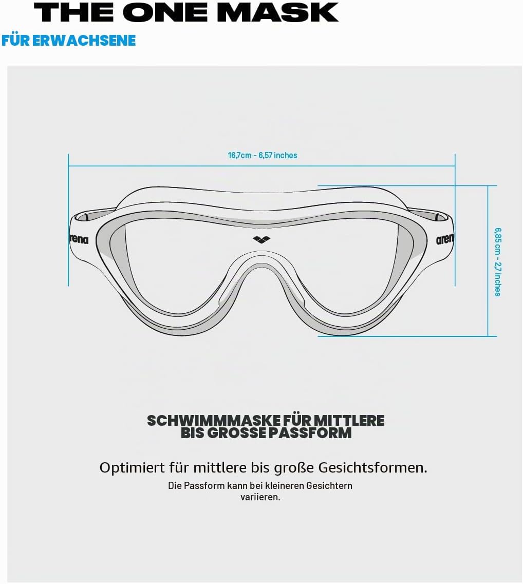 Thumbnail 3 de ARENA The One Mask Anti-Fog Schwimmmaske – Große Gläser, Orbit-Proof Dichtungen, UV-Schutz