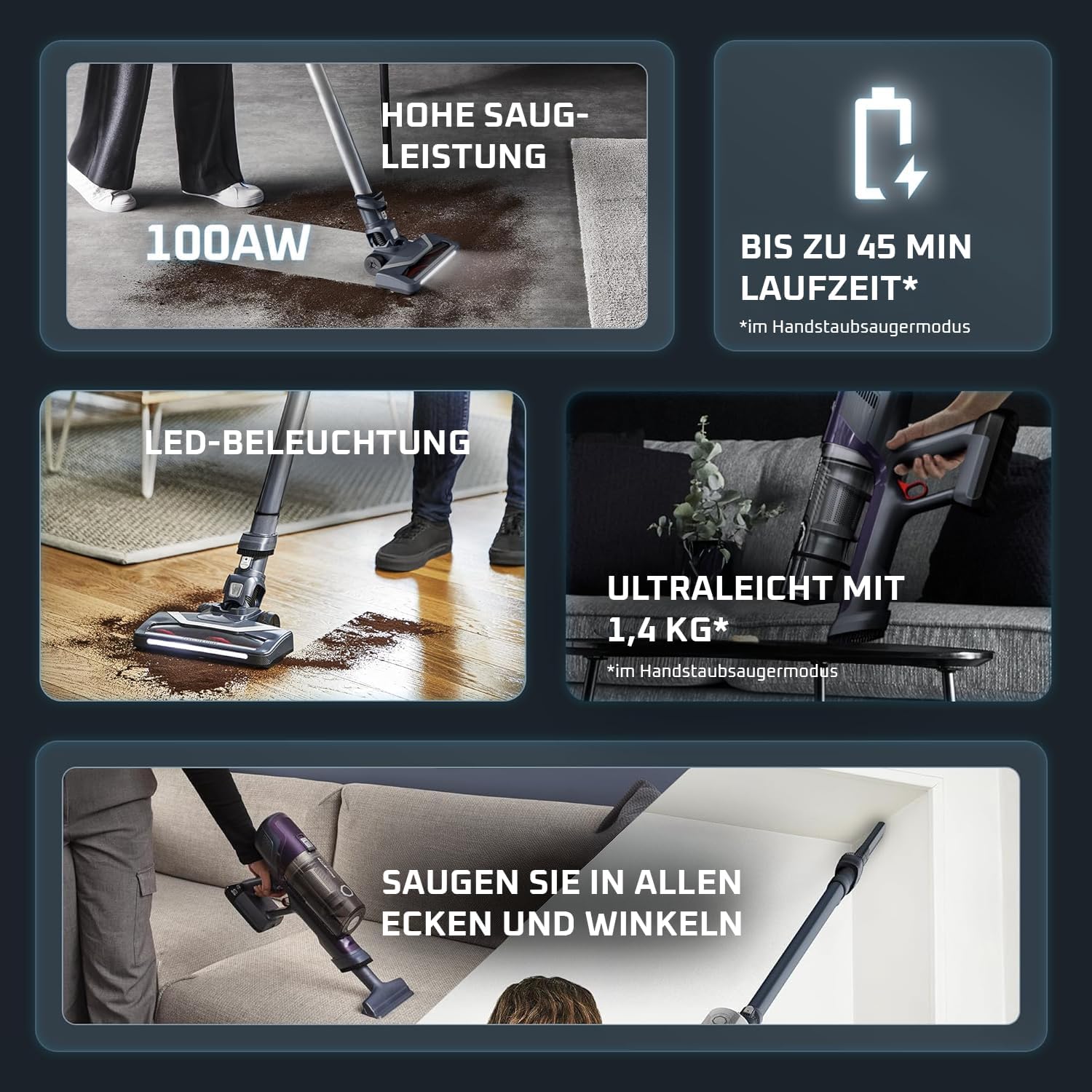 Thumbnail 2 de Rowenta X-Pert 6.60 Essential (RH6838) Akkustaubsauger mit herausnehmbarem Akku, LED-Bodendüse und Wandhalterung