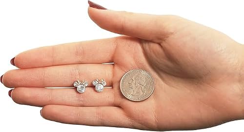 Thumbnail 3 de Orecchini Minnie Mouse a Bottone con Pietra Portafortuna Disney – Argento, per Donna