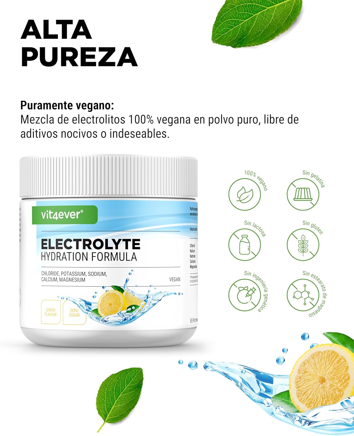 Thumbnail 2 de Electrolitos 400 g - 80 raciones 💧 Limón Vegano