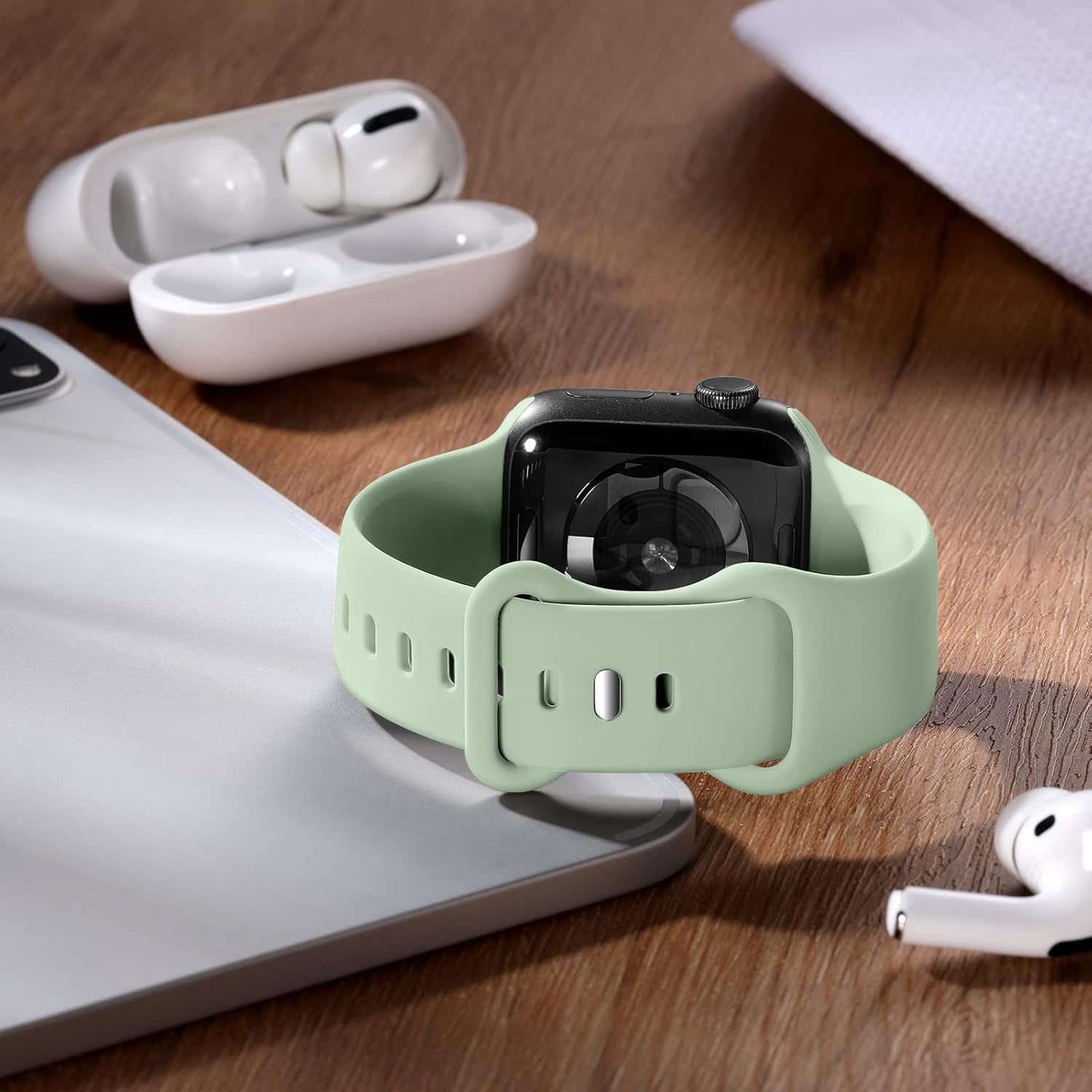 Thumbnail 1 de CeMiKa Silicone Sport Strap for Apple Watch (38–49mm): MintGreen, Versatile Fit for All Series