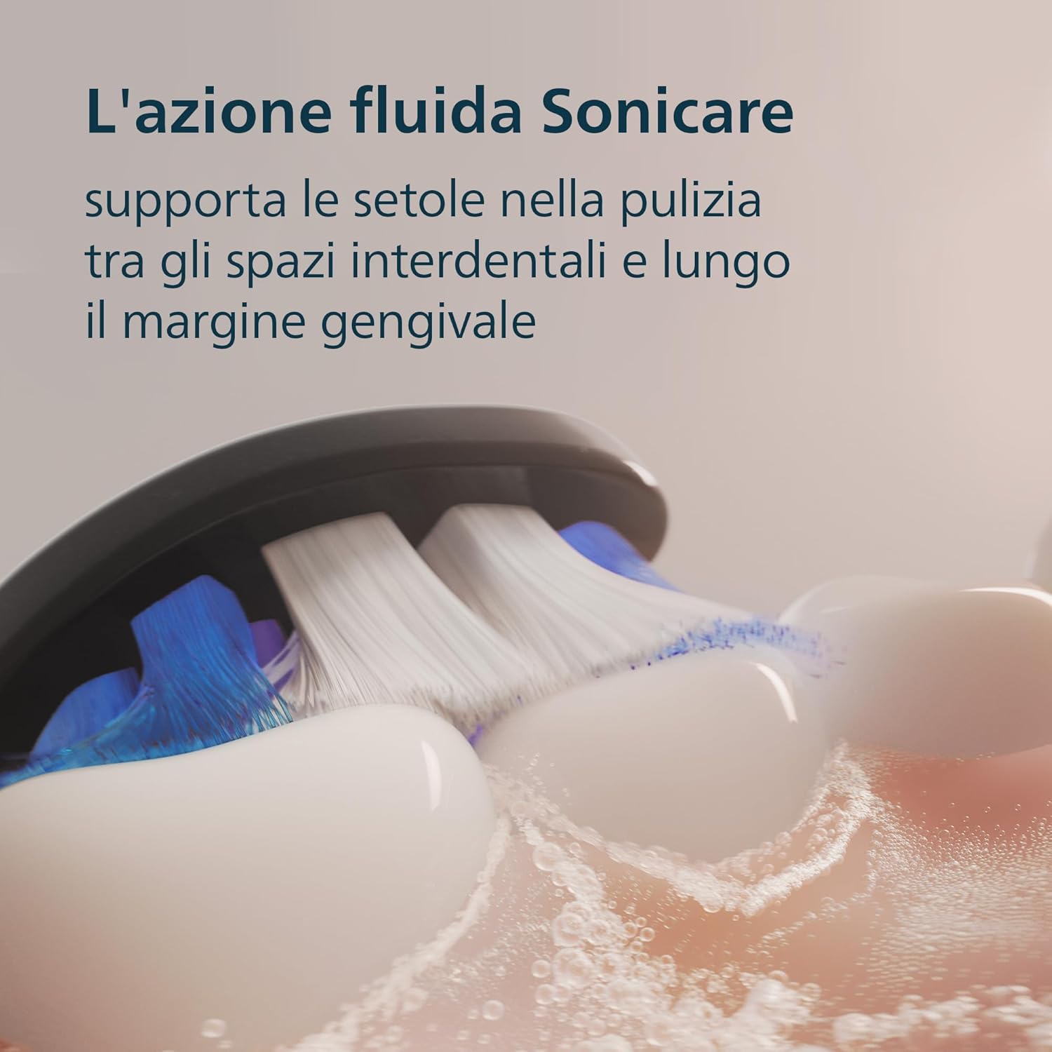 Detalle de Spazzolino elettrico Philips Sonicare Serie 6100 HX7403/07: Next Generation, 6 impostazioni, sensore di pressione e viaggio