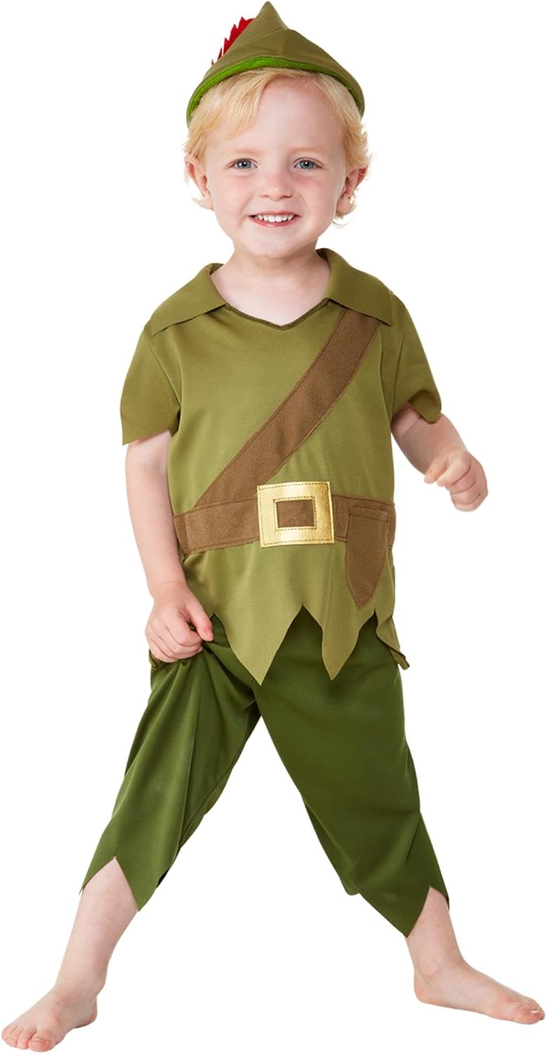 Detalle de Smiffys Robin Hood – zielony kostium dla malucha z czapką, topem i spodniami